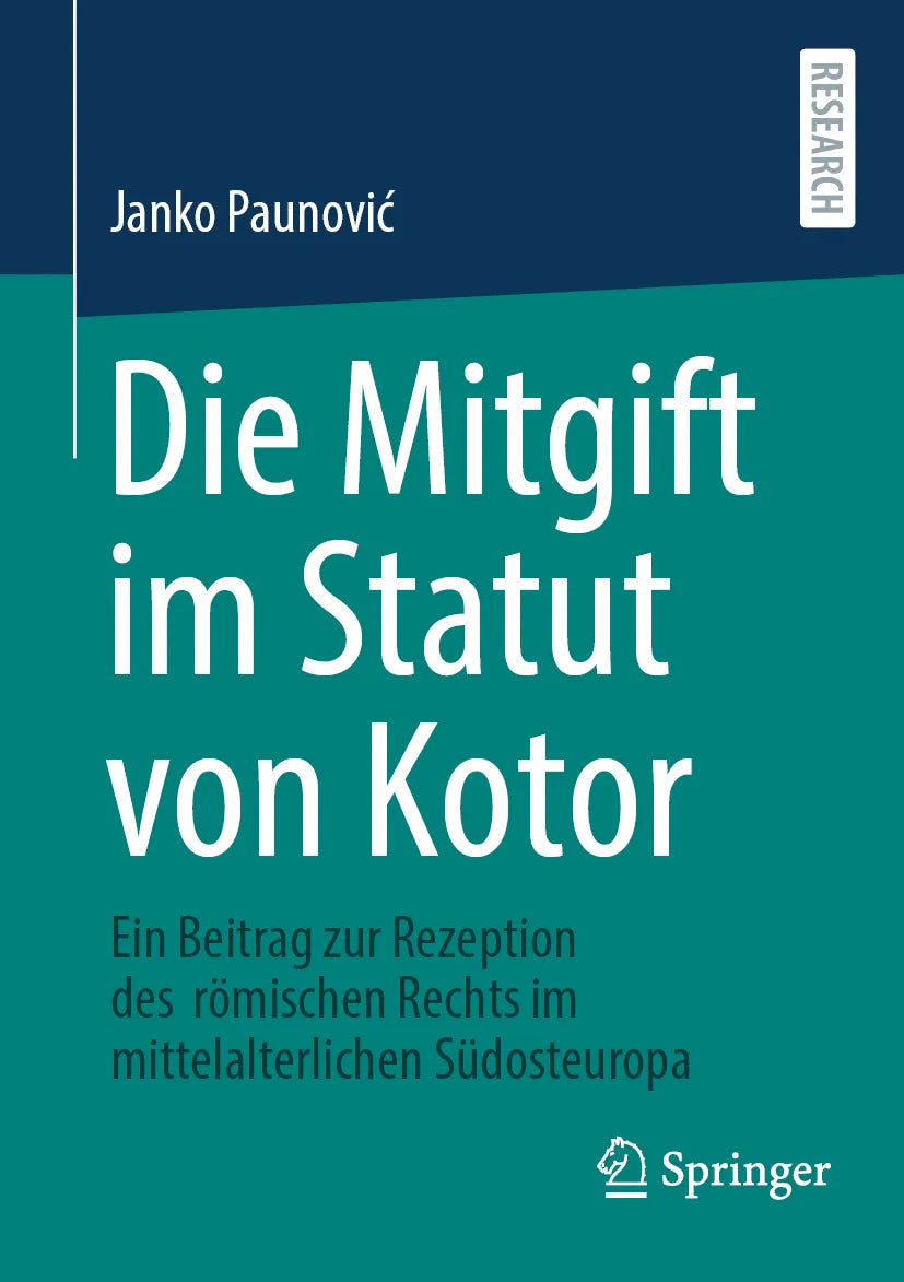Cover: Die Mitgift im Statut von Kotor (E-Book) von Janko Paunovic