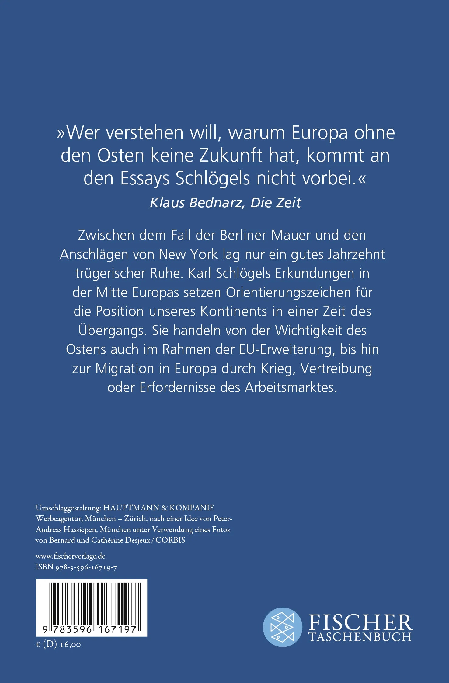 Buchrückseite von 'Die Mitte liegt ostwärts' mit Klappentext - Taschenbuch