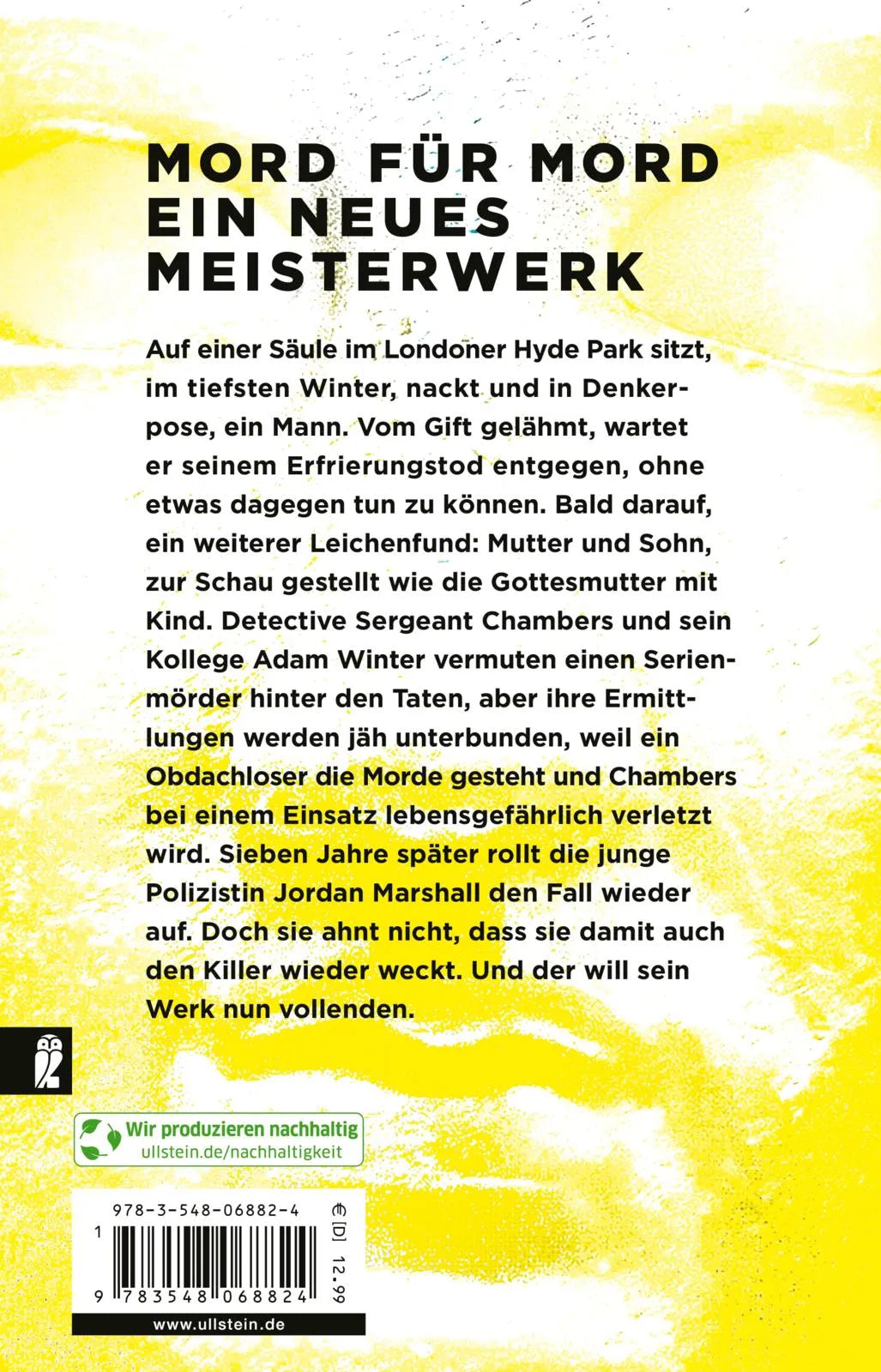 Buchrückseite von 'Die Muse' mit Klappentext - Taschenbuch