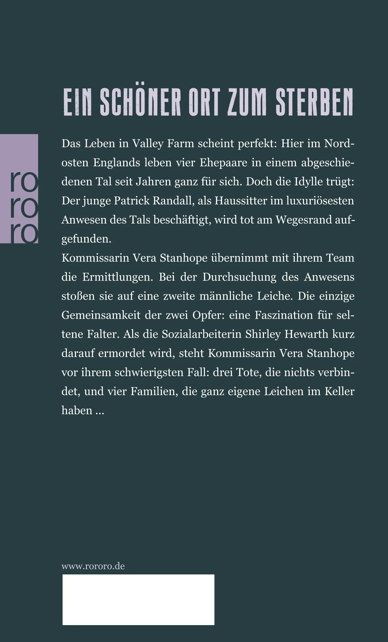 Buchrückseite von 'Die Nacht der schwarzen Falter' mit Klappentext - Taschenbuch