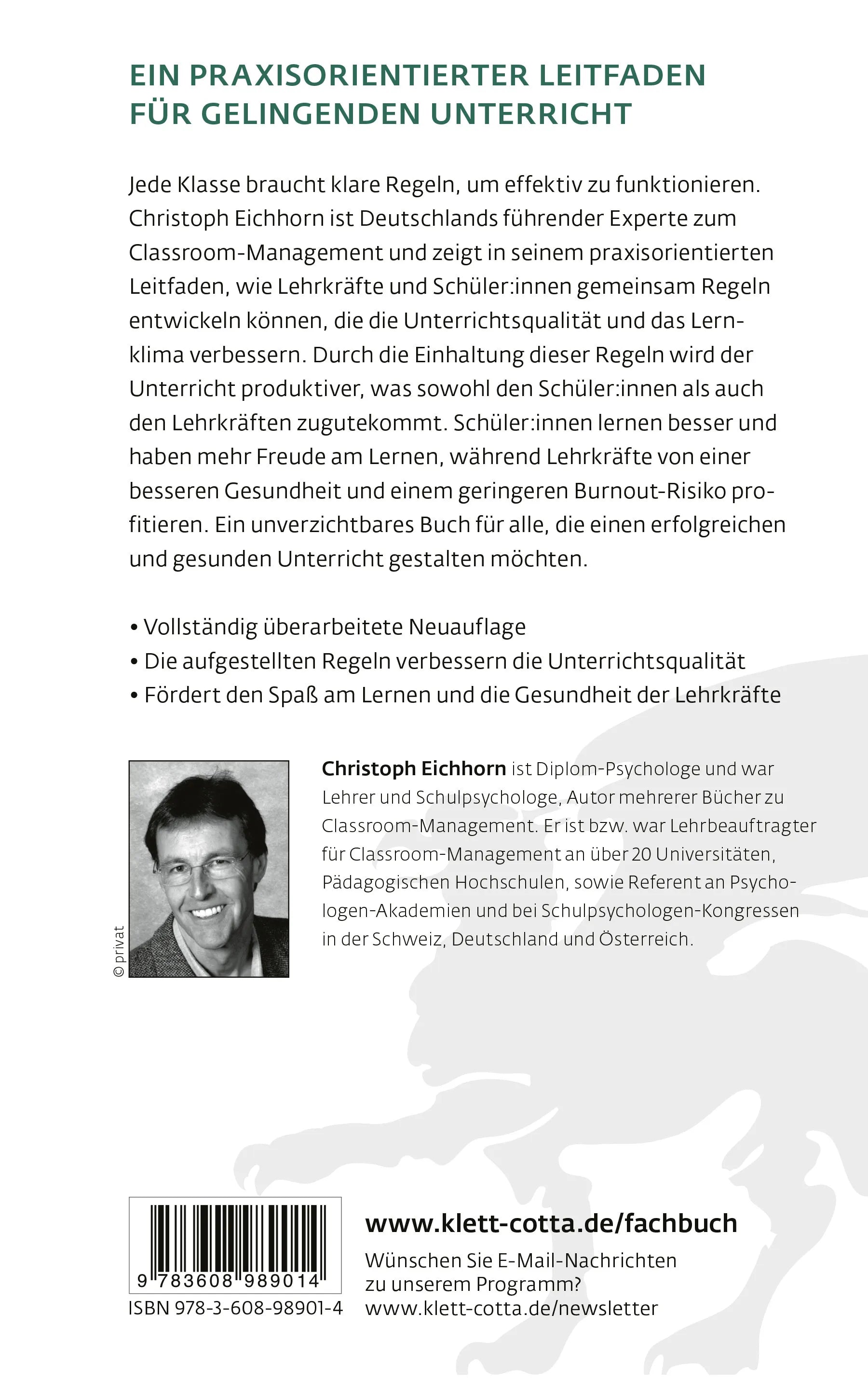 Buchrückseite von 'Die neuen Klassenregeln' mit Klappentext - Paperback