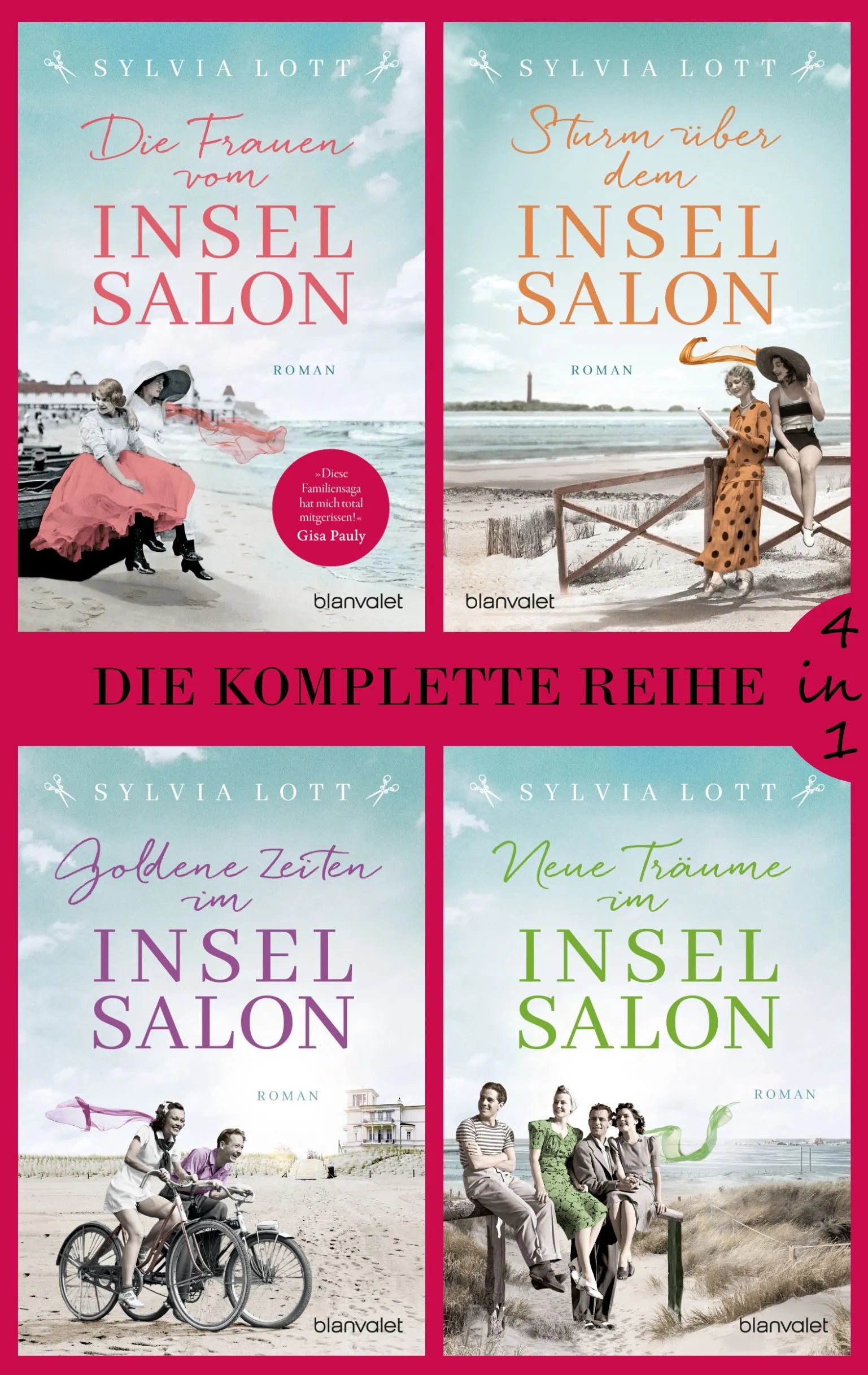 Cover: Die Norderney-Reihe Band 1-4: Die Frauen vom Inselsalon / Sturm über dem Inselsalon / Goldene Zeiten im Inselsalon / Neue Träume im Inselsalon (E-Book) von Sylvia Lott