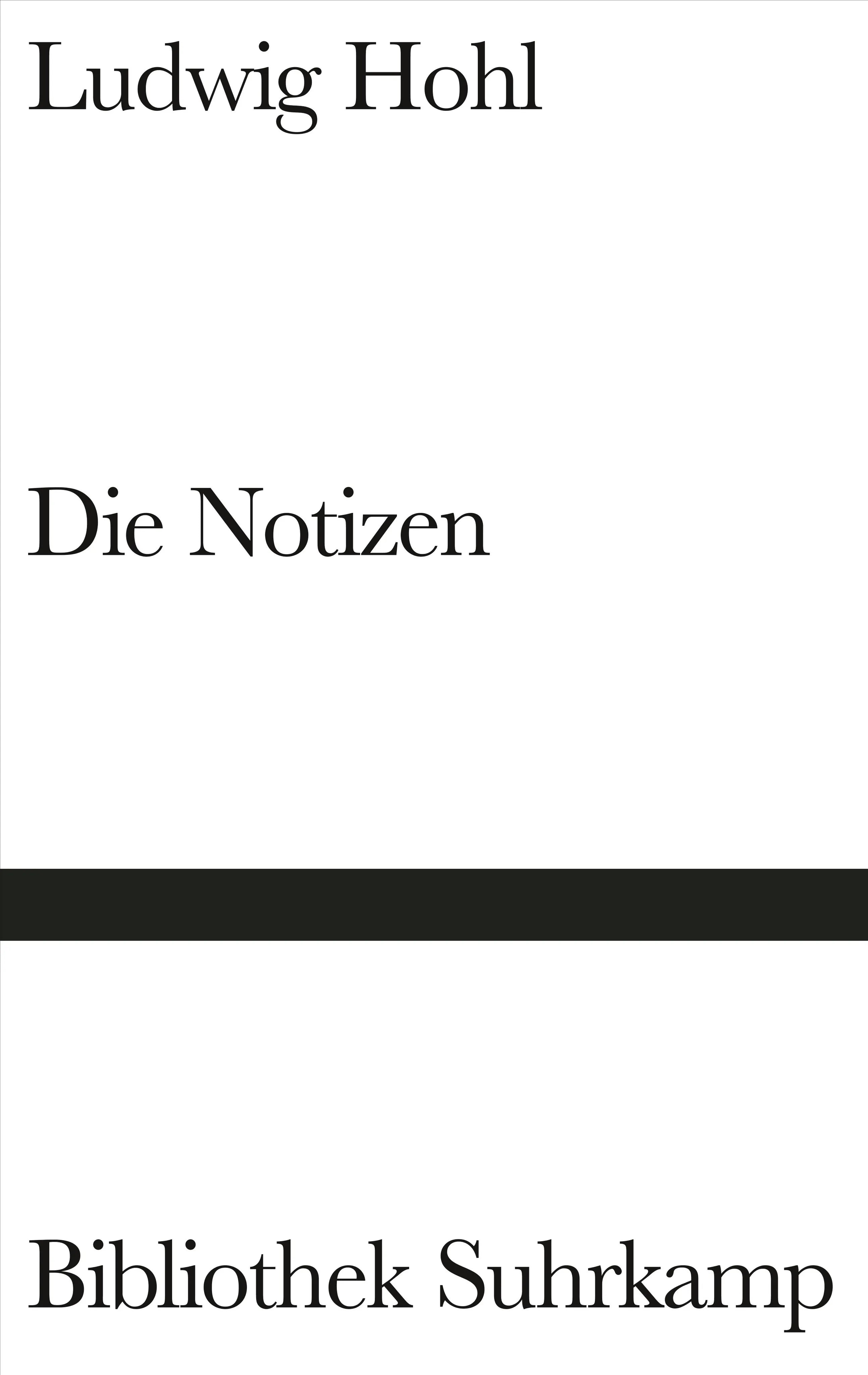 Buchcover von 'Die Notizen oder Von der unvoreiligen Versöhnung' - Gebundene Ausgabe von Ludwig Hohl