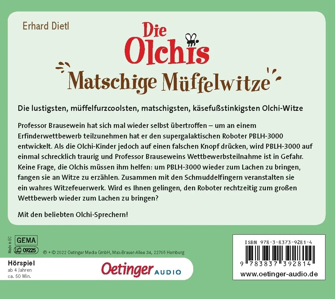Rückseite: Die Olchis. Matschige Müffelwitze (Hörbuch CD)