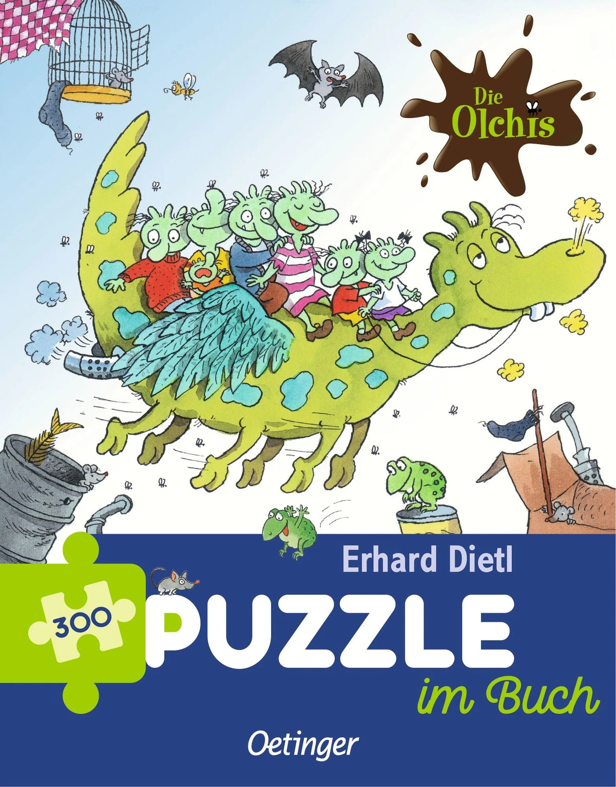 Die Olchis. Puzzle im Buch. Feuerstuhl. 300 Teile, Format 48 x 24 cm – Ansicht
