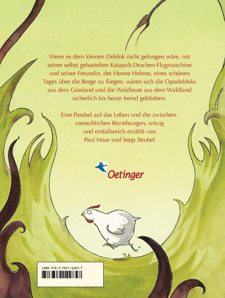 Buchrückseite von 'Die Opodeldoks' mit Klappentext - Gebundene Ausgabe