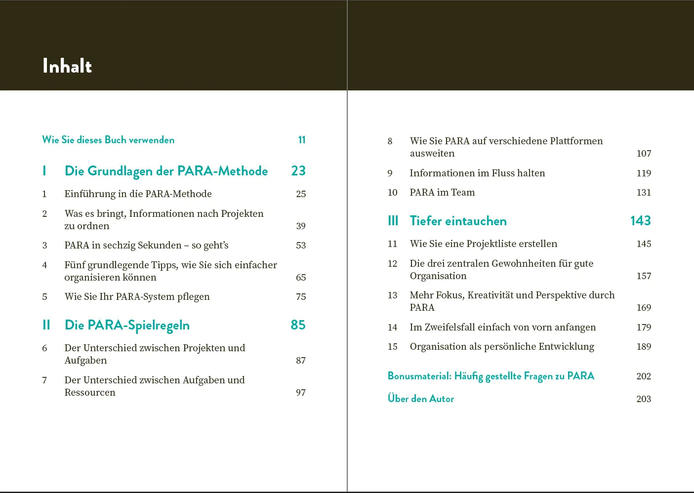 Innenansicht von 'Die PARA-Methode' - Taschenbuch