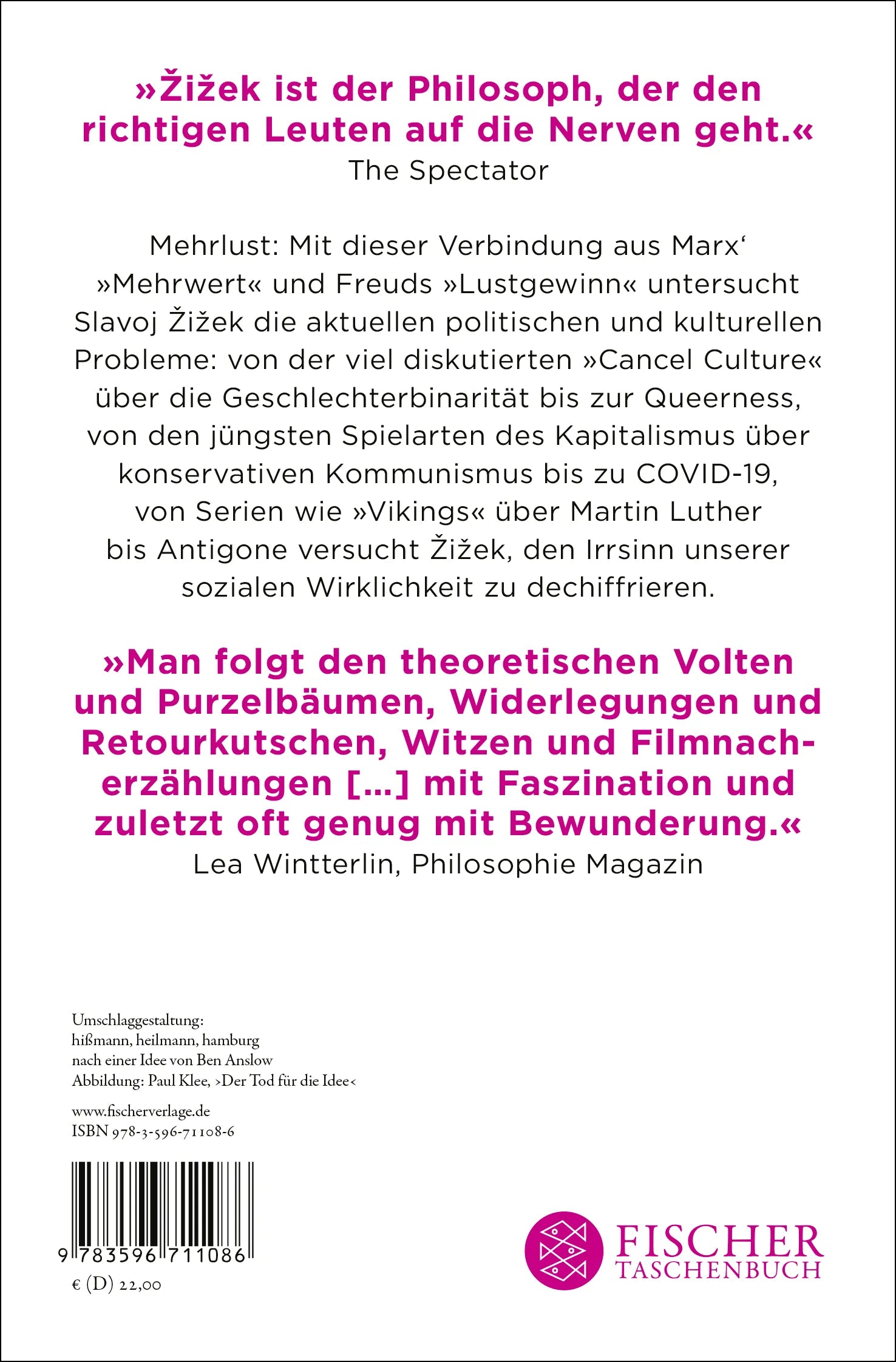 Buchrückseite von 'Die Paradoxien der Mehrlust' mit Klappentext - Taschenbuch
