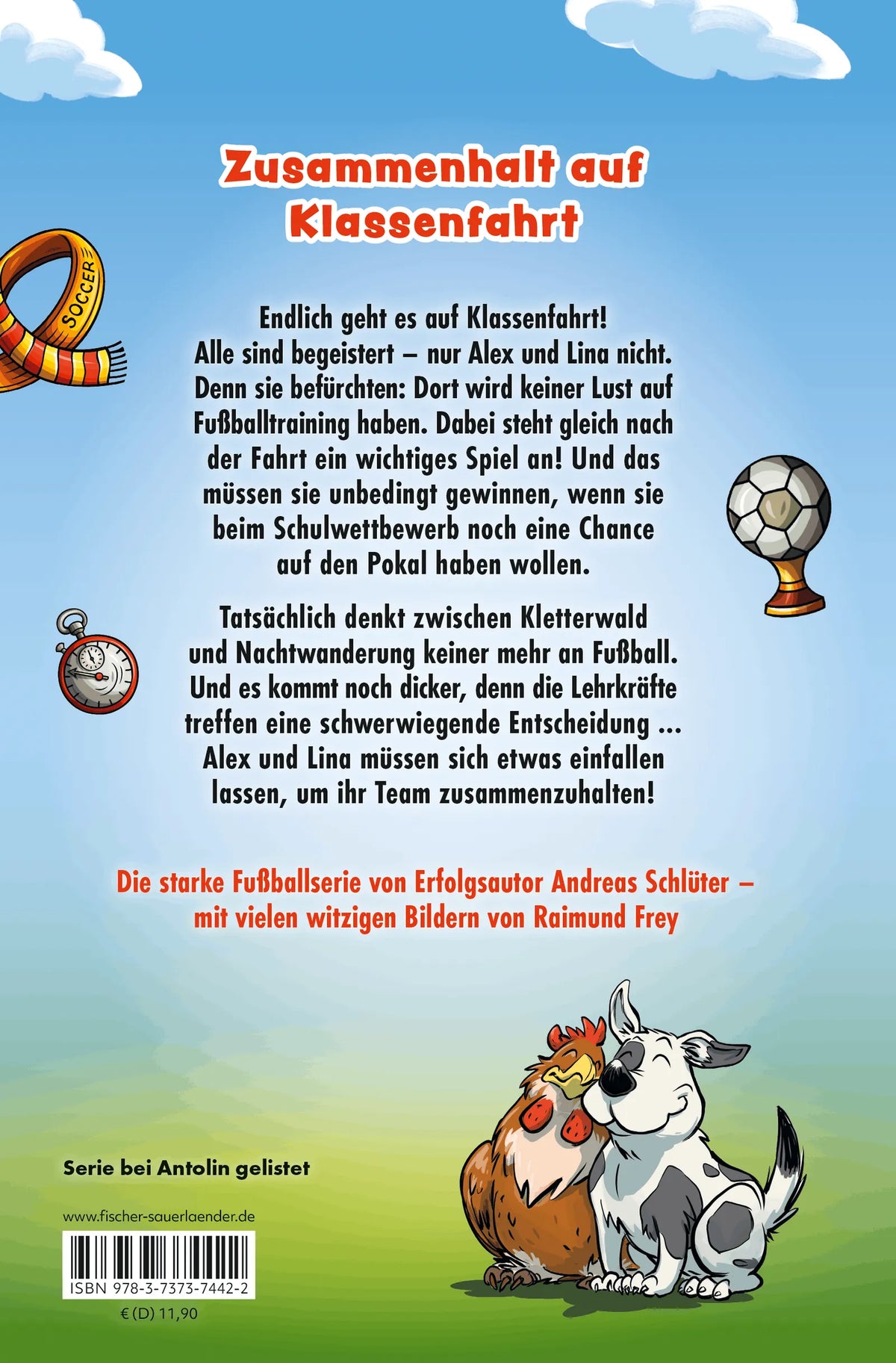 Rückseite: Die Pausenkicker – Abseits auf Klassenfahrt (Hardcover)