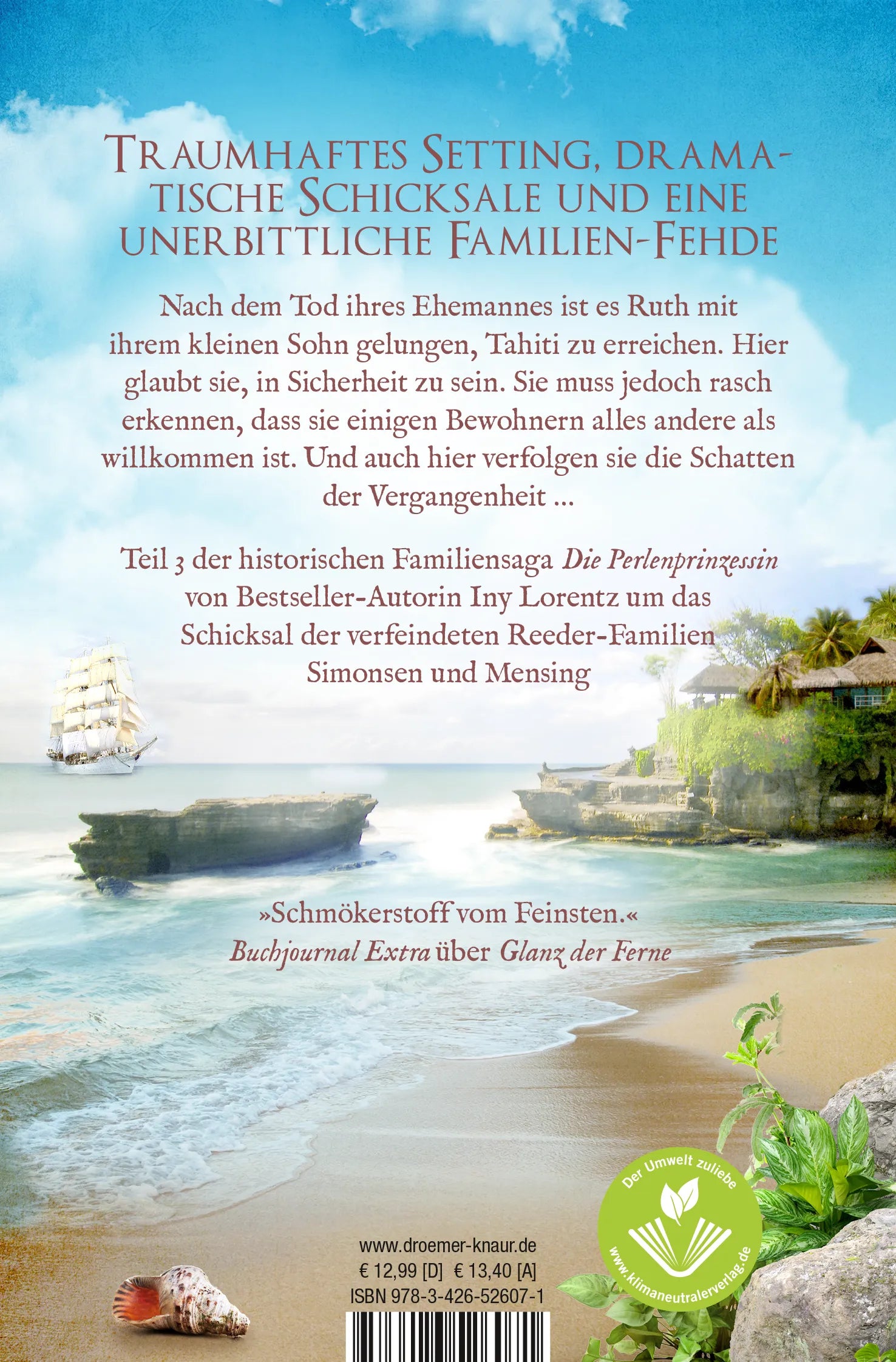 Buchrückseite von 'Die Perlenprinzessin. Missionare' mit Klappentext - Taschenbuch