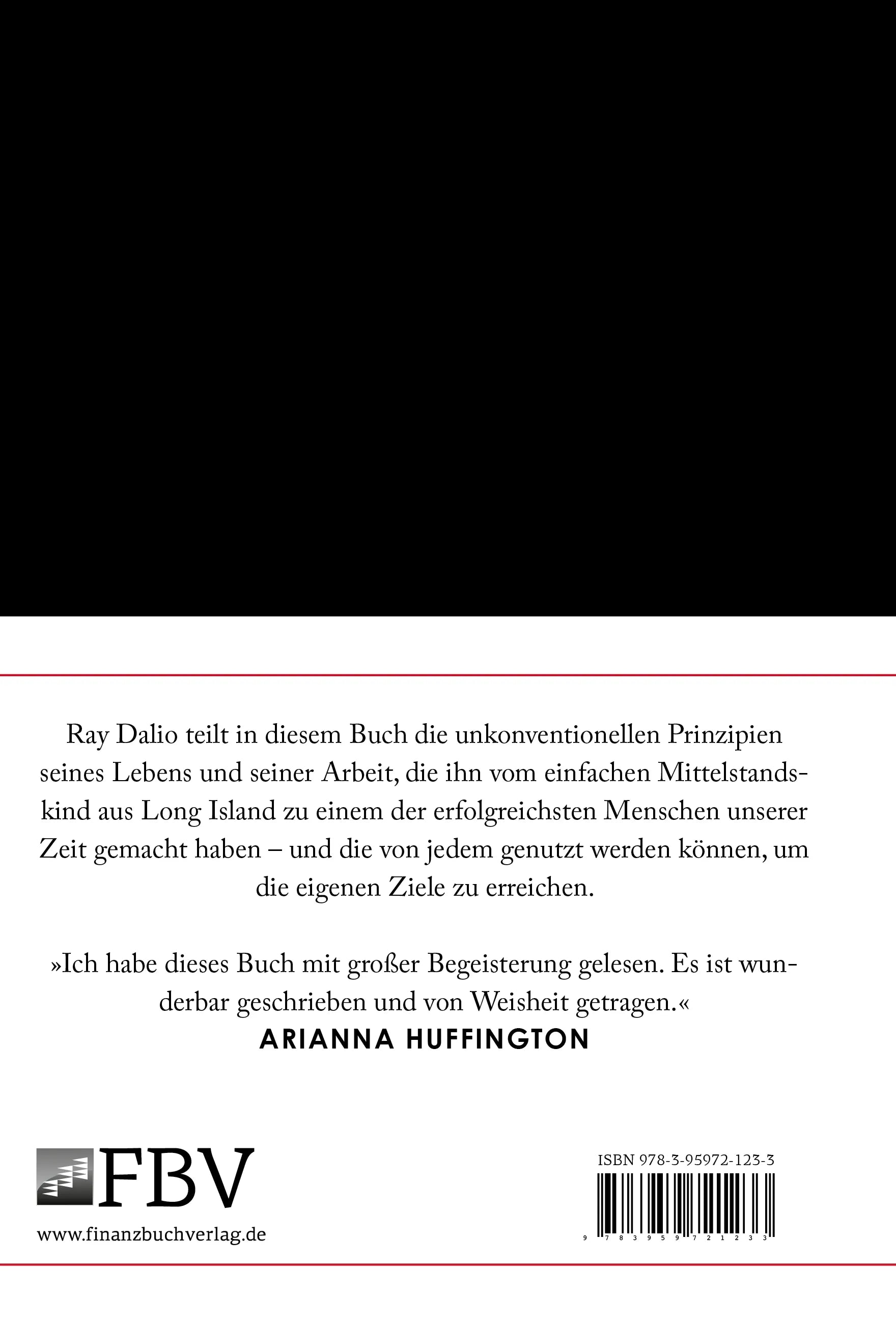 Buchrückseite von 'Die Prinzipien des Erfolgs' mit Klappentext - Gebundene Ausgabe