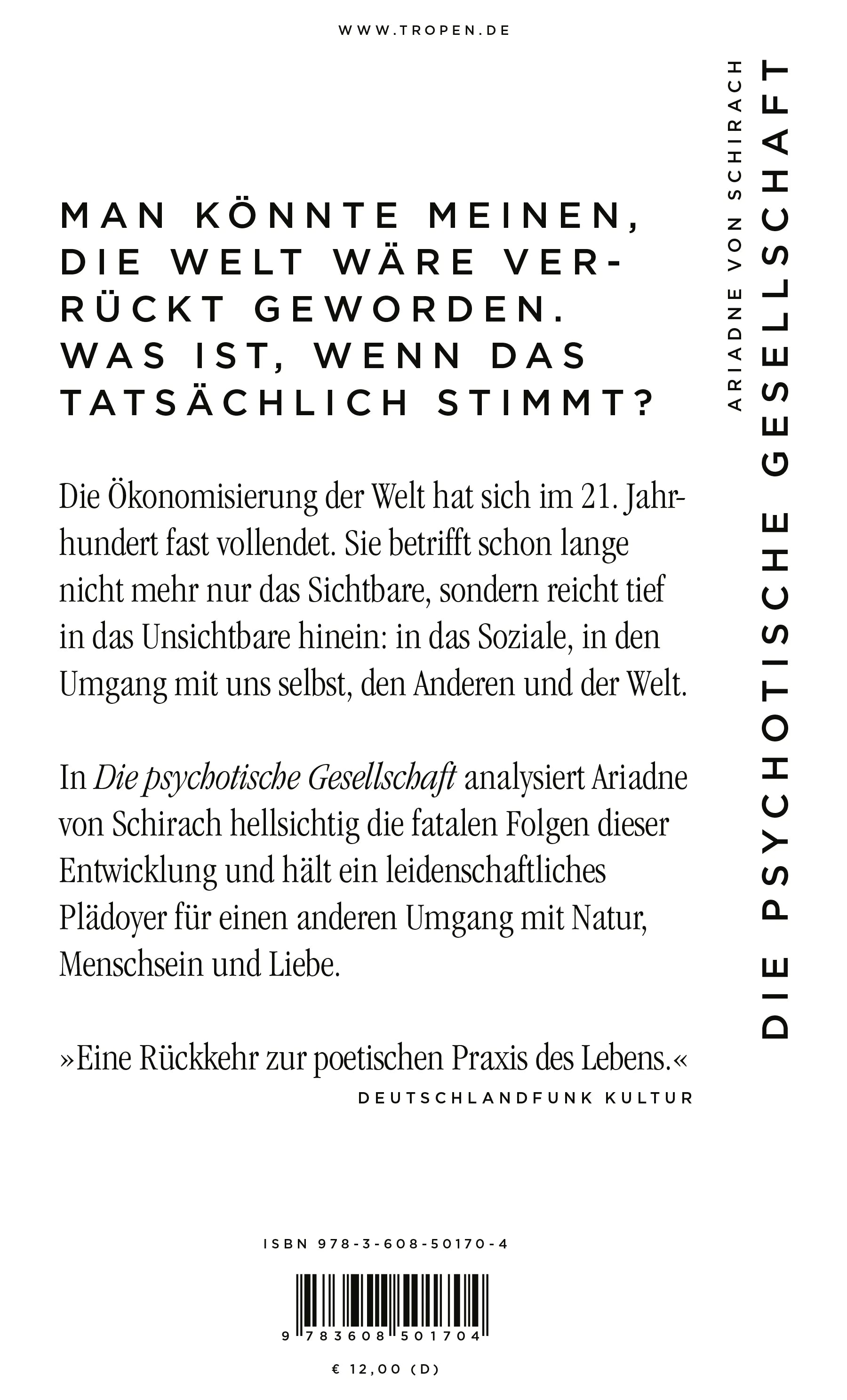 Buchrückseite von 'Die psychotische Gesellschaft' mit Klappentext - Taschenbuch