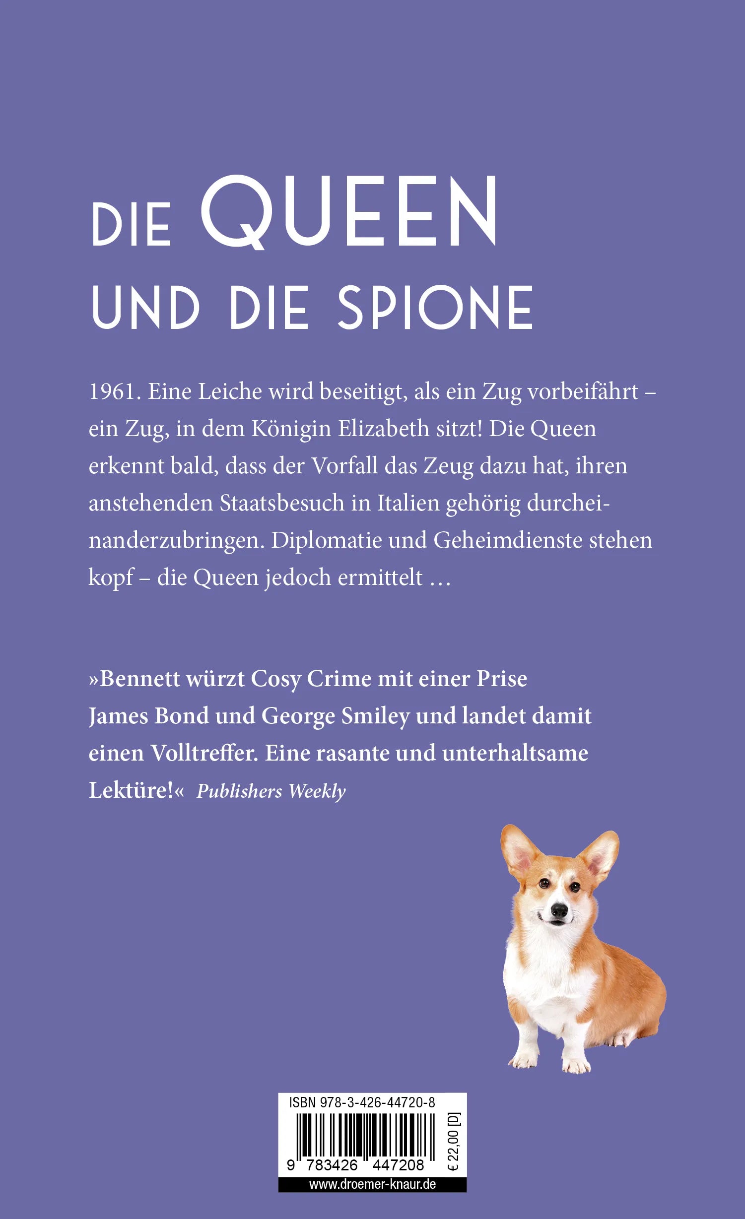 Buchrückseite von 'Die Queen, die aus der Kälte kam' mit Klappentext - Gebundene Ausgabe