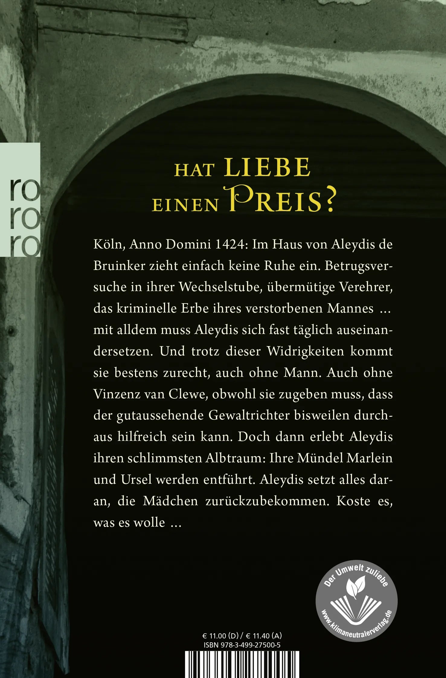 Buchrückseite von 'Die Rache des Lombarden' mit Klappentext - Taschenbuch