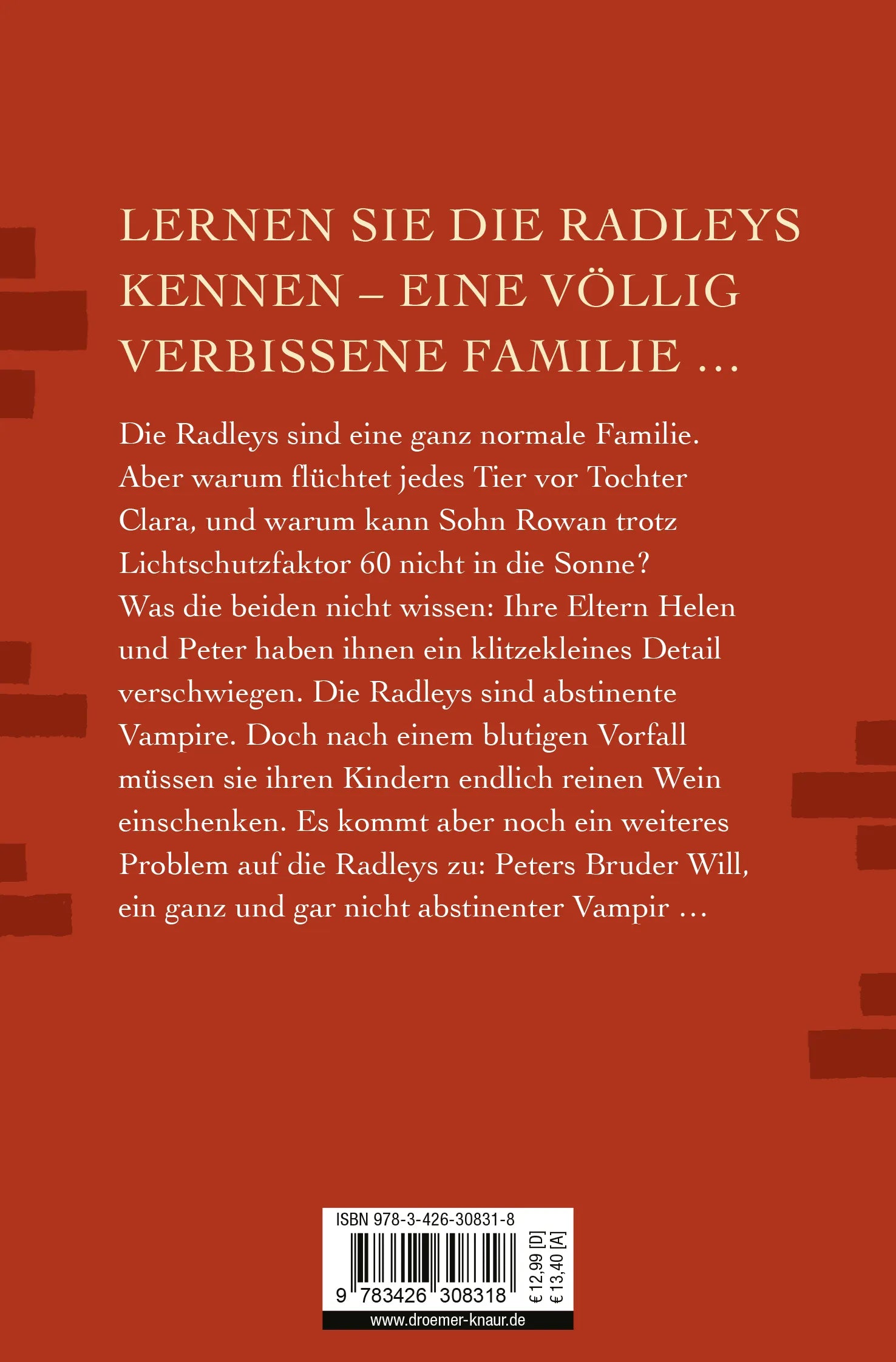 Buchrückseite von 'Die Radleys' mit Klappentext - Taschenbuch