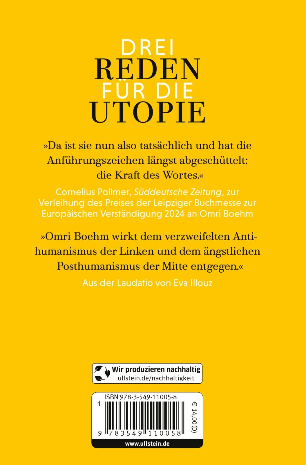 Buchrückseite von 'Die Realität der Ideale' mit Klappentext - Gebundene Ausgabe
