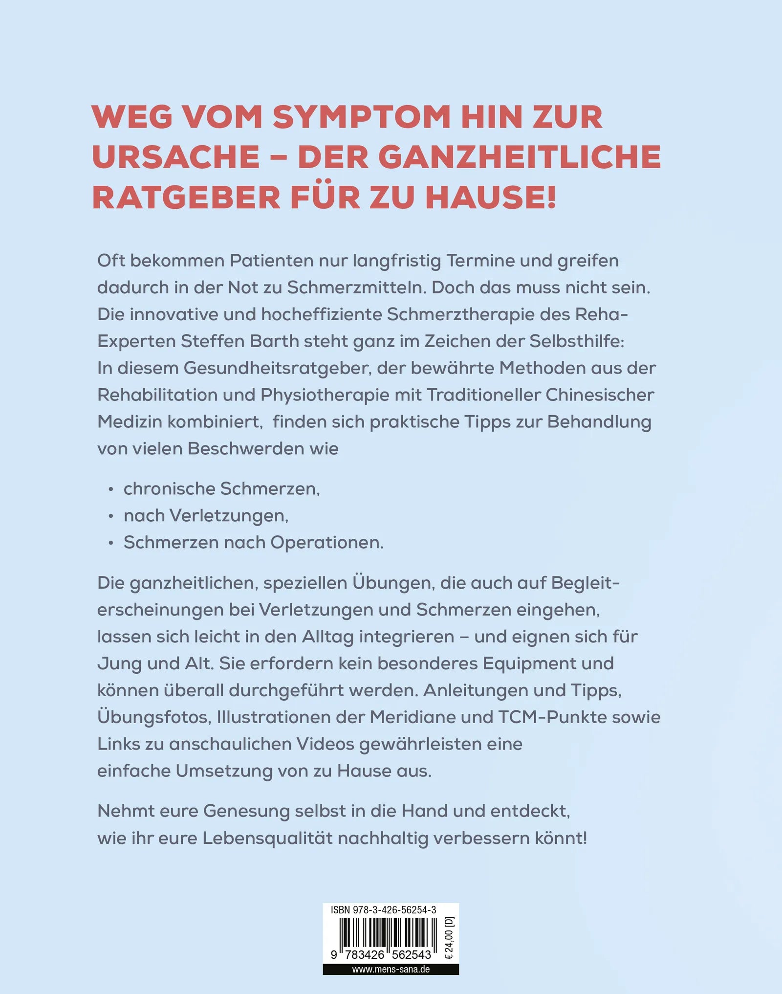 Buchrückseite von 'Die Reha-Revolution' mit Klappentext - Paperback