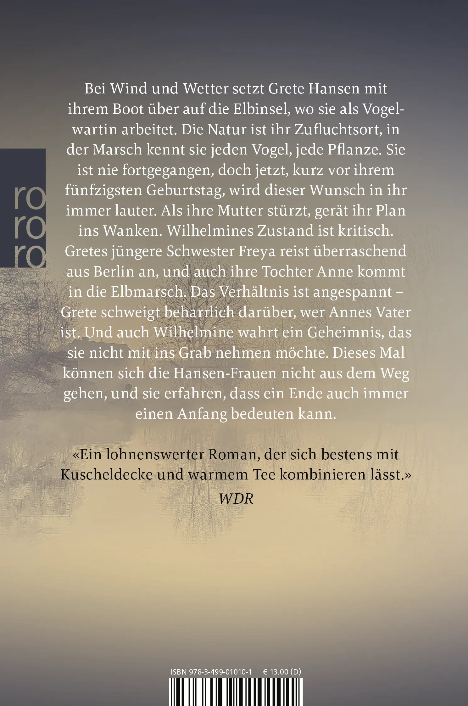 Buchrückseite von 'Die Rückkehr der Kraniche' mit Klappentext - Taschenbuch