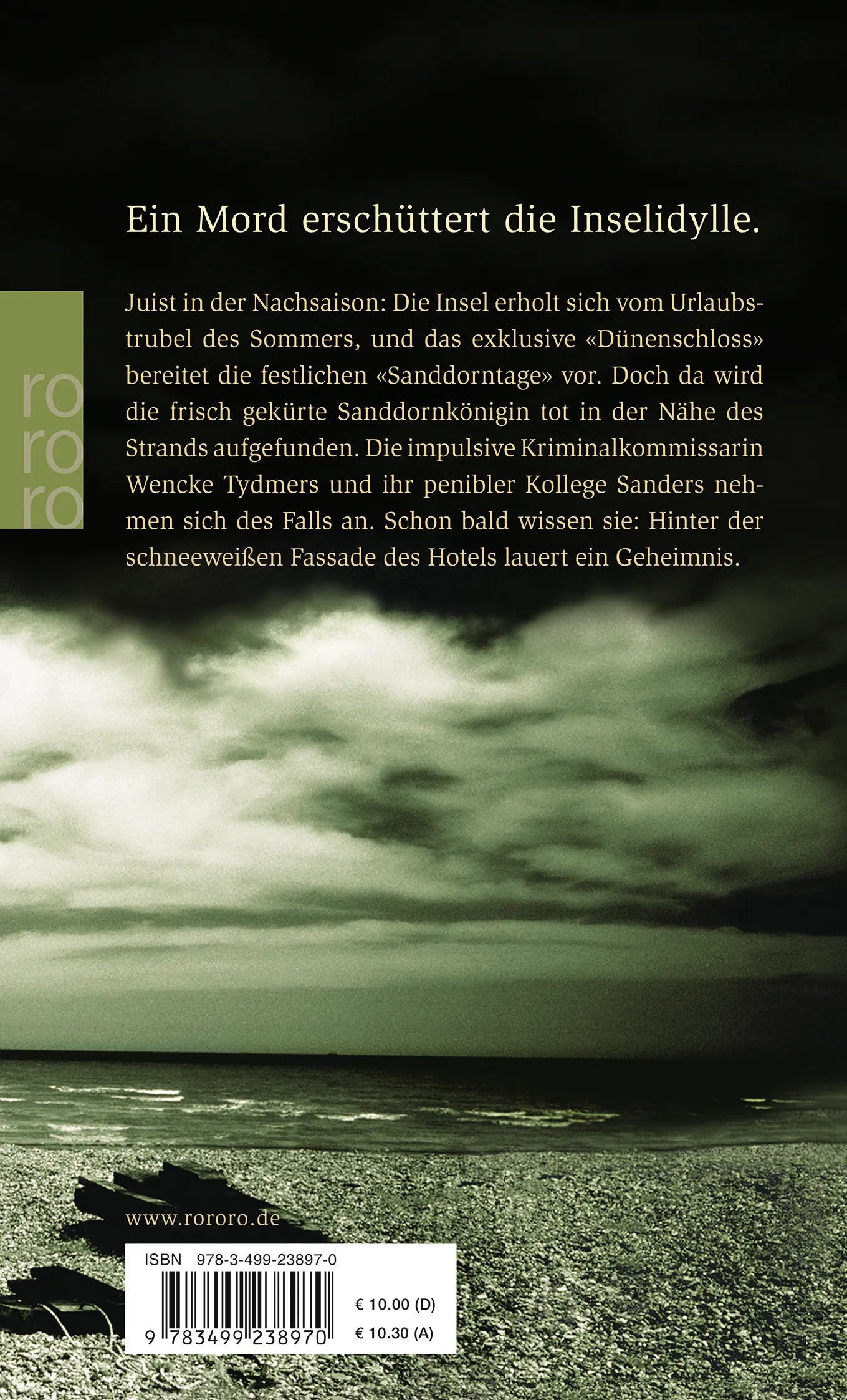 Buchrückseite von 'Die Sanddornkönigin' mit Klappentext - Taschenbuch