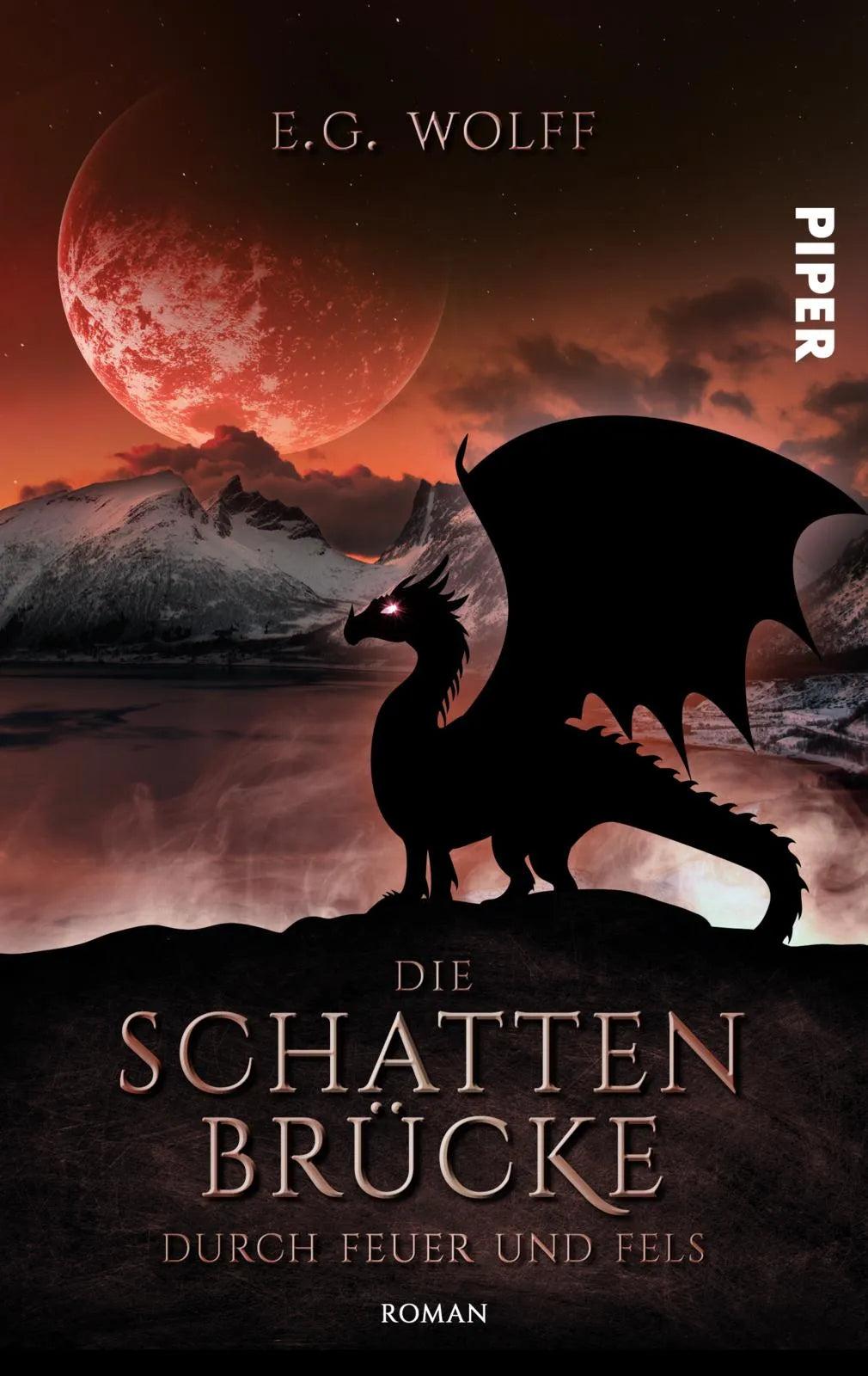 Buchcover von 'Die Schattenbrücke – Durch Feuer und Fels' - Taschenbuch von E. G. Wolff