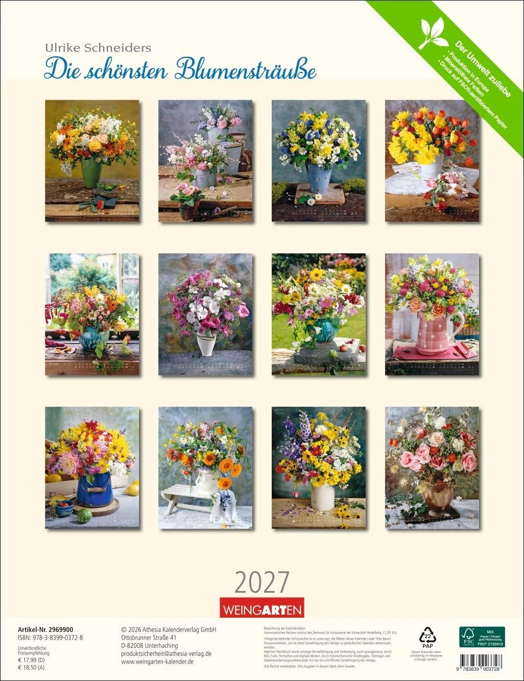 Die schönsten Blumensträuße Kalender 2027 – Ansicht