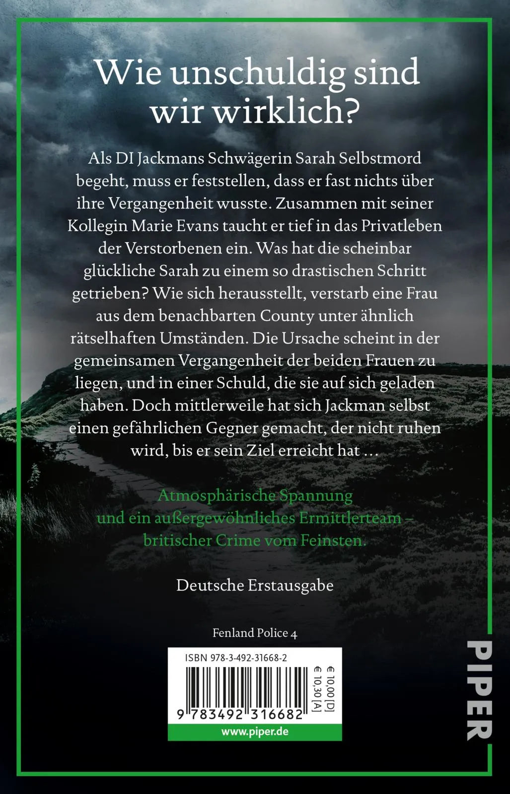 Buchrückseite von 'Die Schuld der Zeugen' mit Klappentext - Taschenbuch