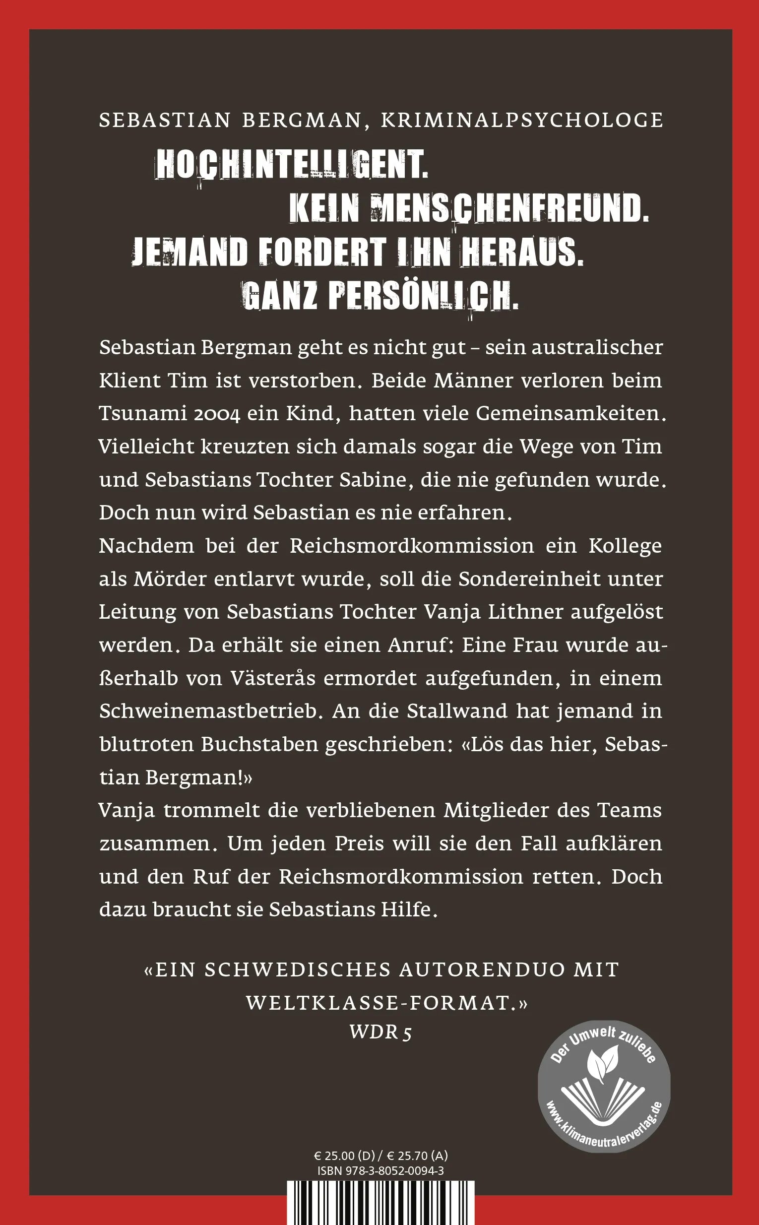Buchrückseite von 'Die Schuld, die man trägt' mit Klappentext - Gebundene Ausgabe