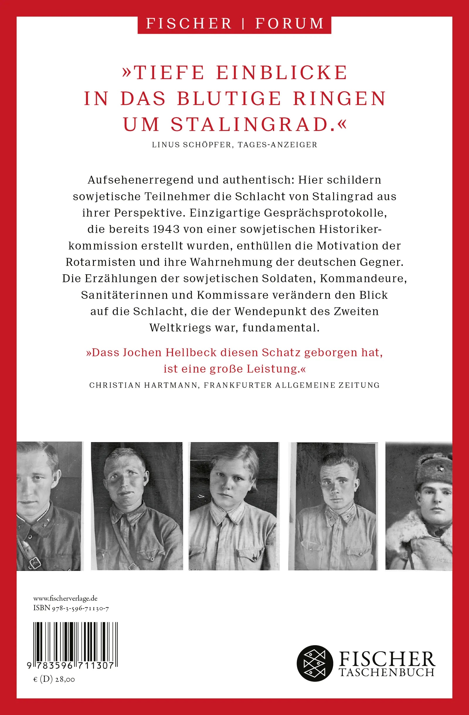 Buchrückseite von 'Die Stalingrad-Protokolle' mit Klappentext - Paperback