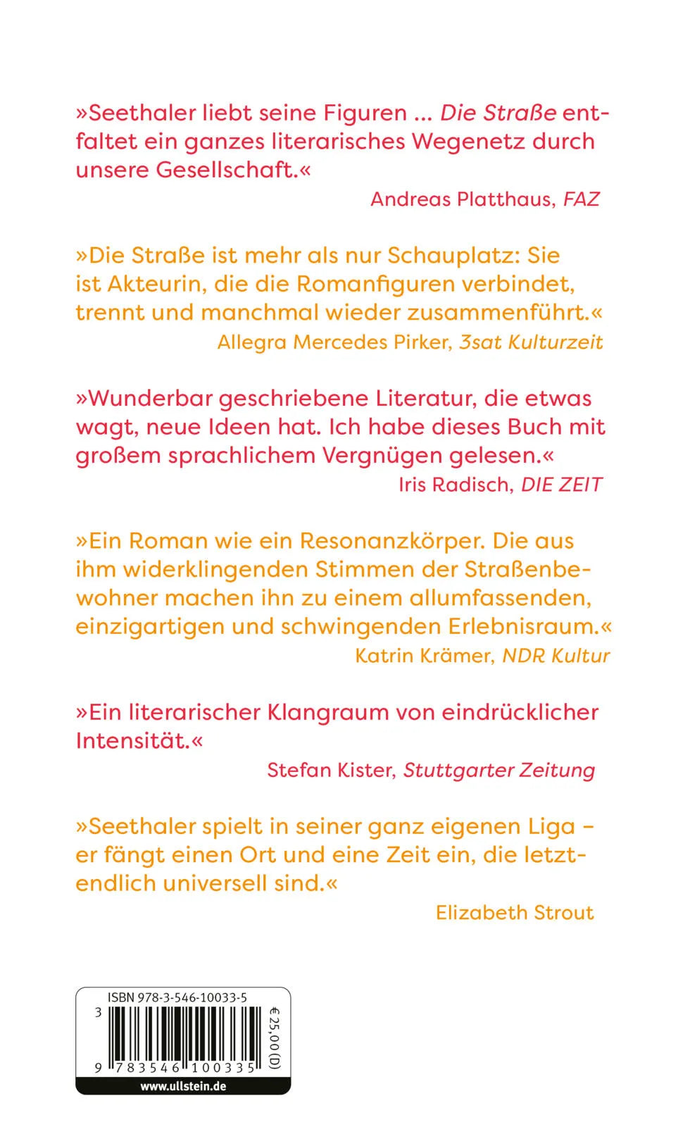 Rückseite: Die Straße (Hardcover)