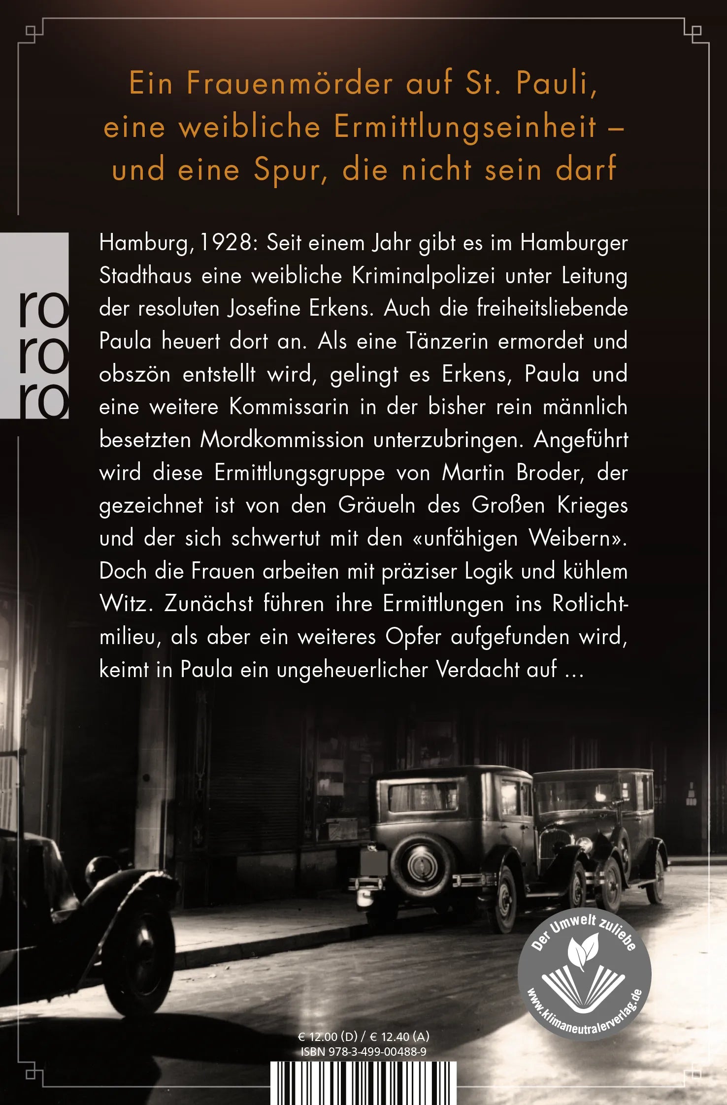 Buchrückseite von 'Die stumme Tänzerin' mit Klappentext - Taschenbuch