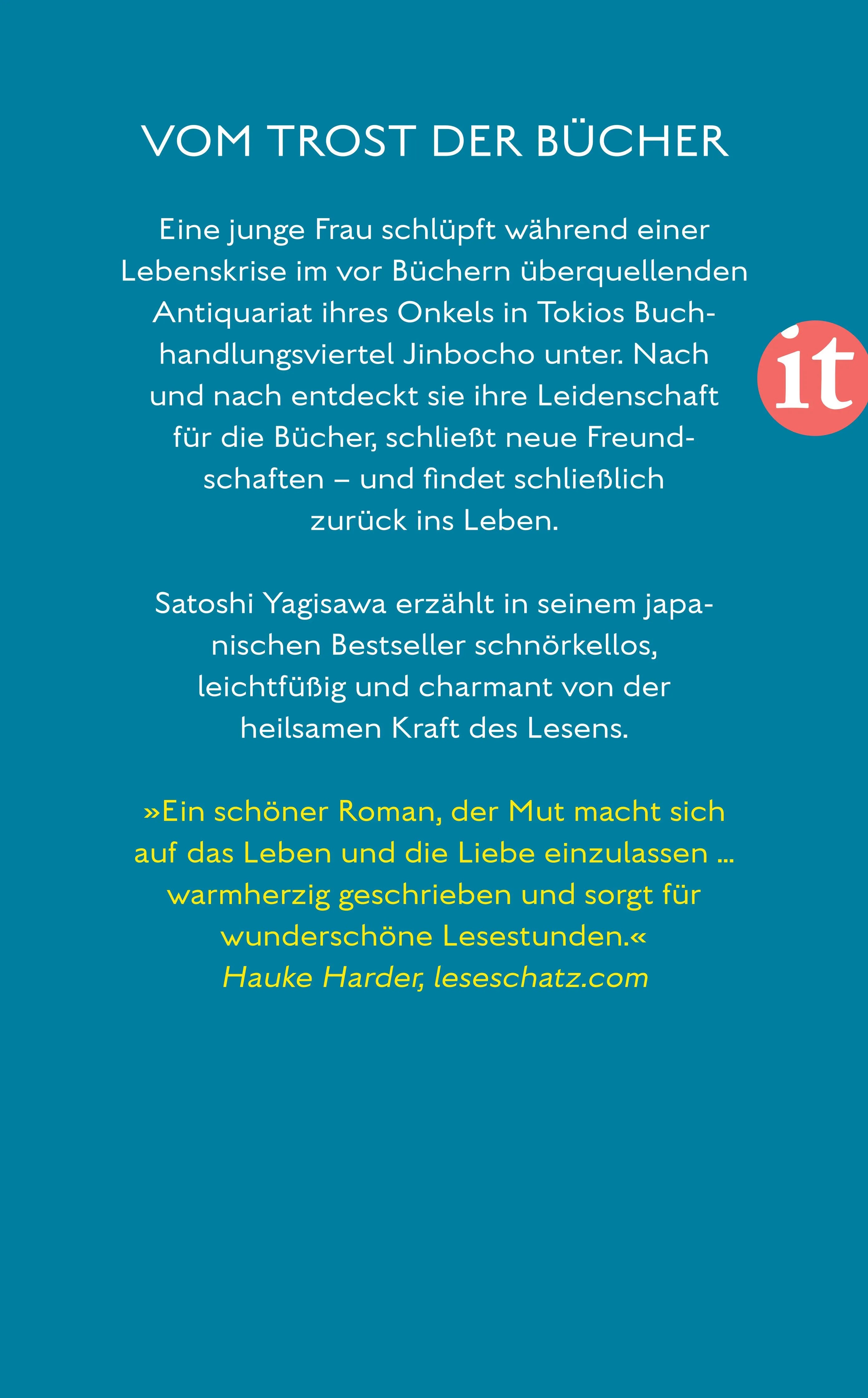 Buchrückseite von 'Die Tage in der Buchhandlung Morisaki' mit Klappentext - Taschenbuch
