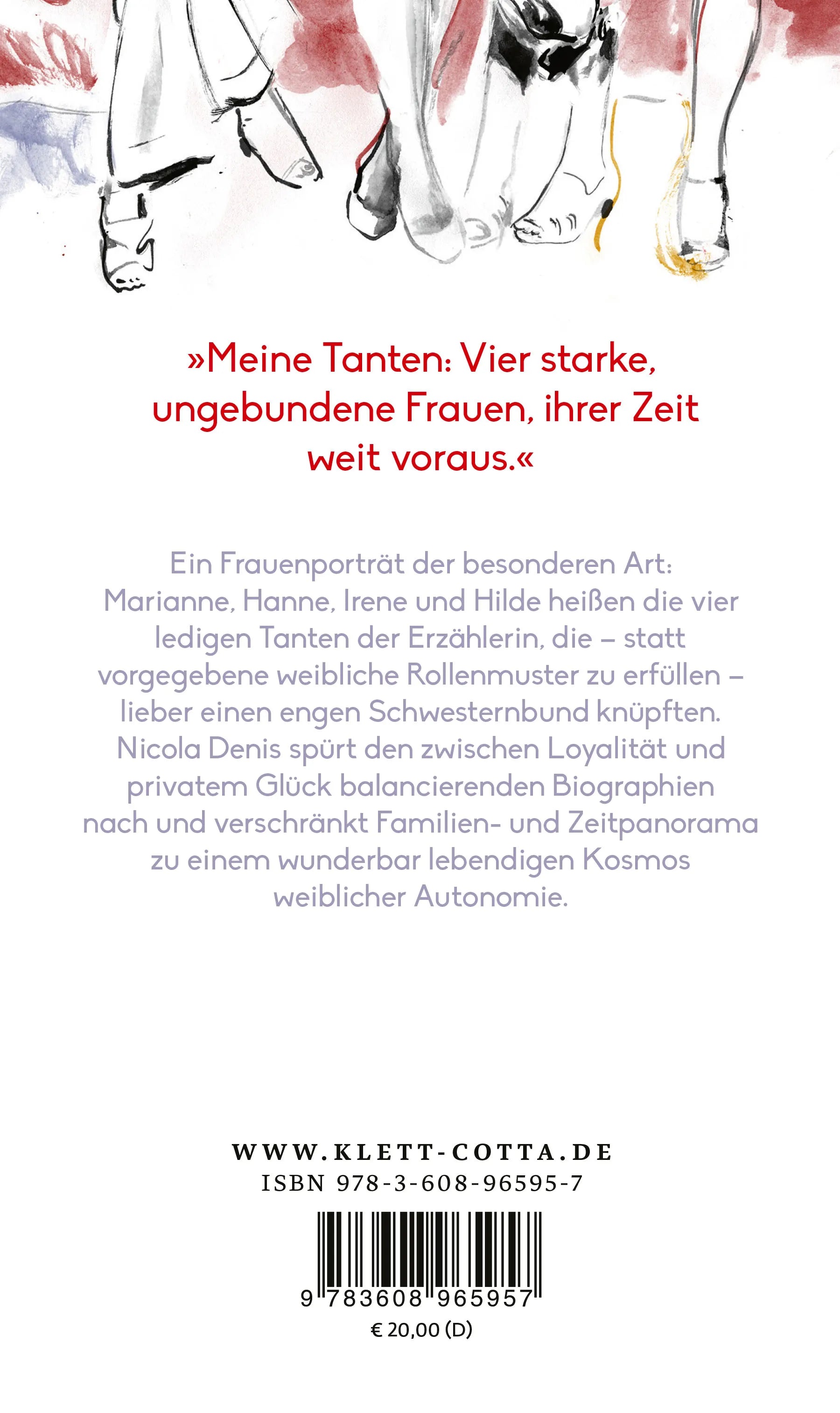 Buchrückseite von 'Die Tanten' mit Klappentext - Gebundene Ausgabe