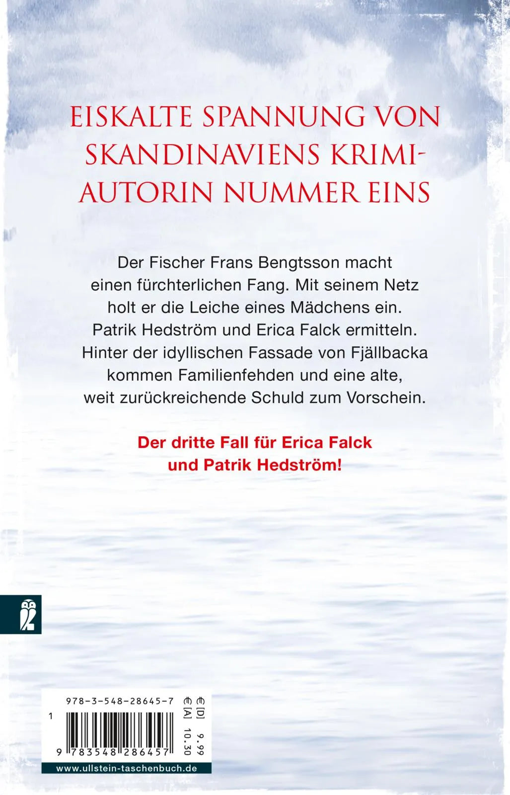 Buchrückseite von 'Die Töchter der Kälte' mit Klappentext - Taschenbuch