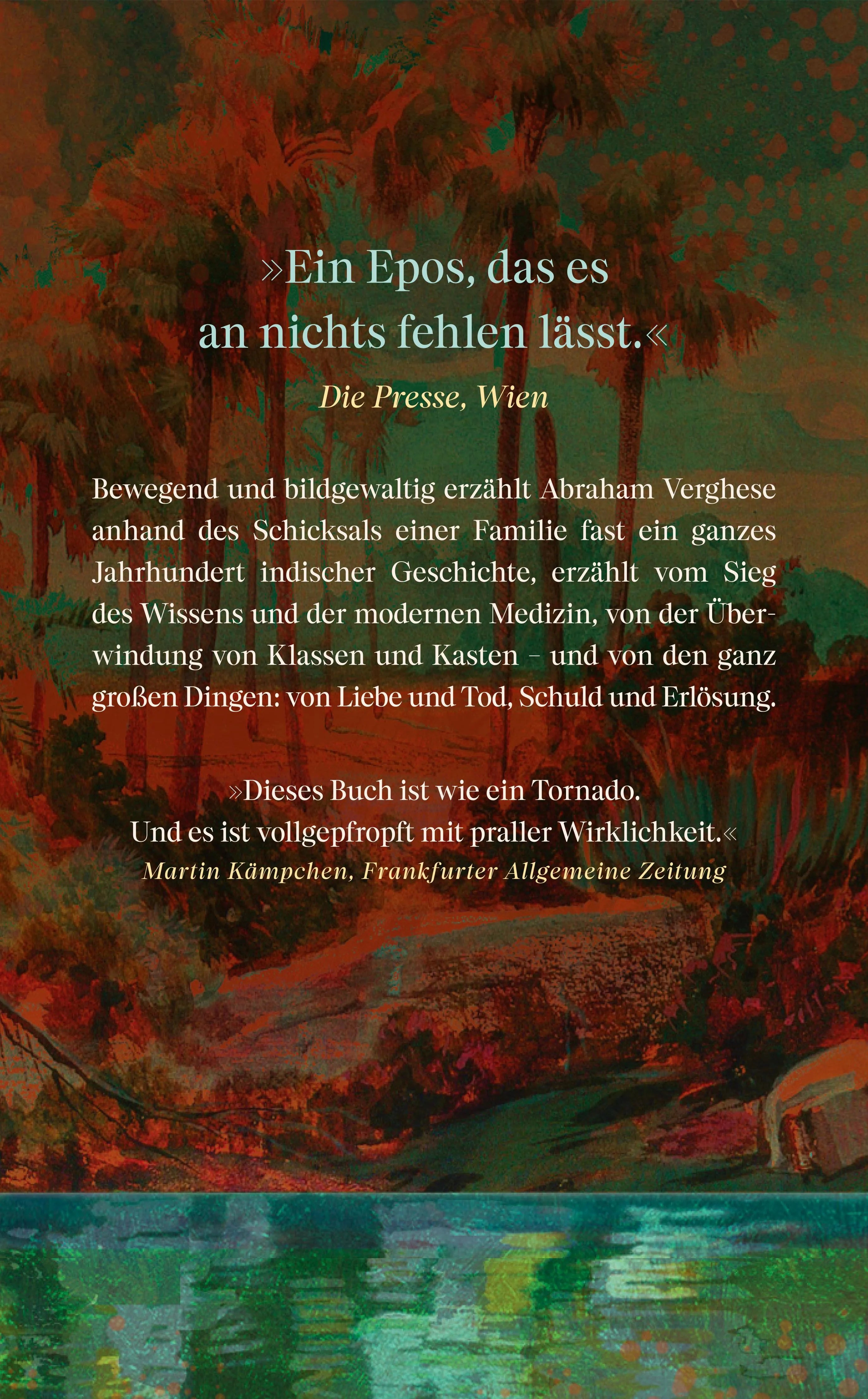 Buchrückseite von 'Die Träumenden von Madras' mit Klappentext - Taschenbuch