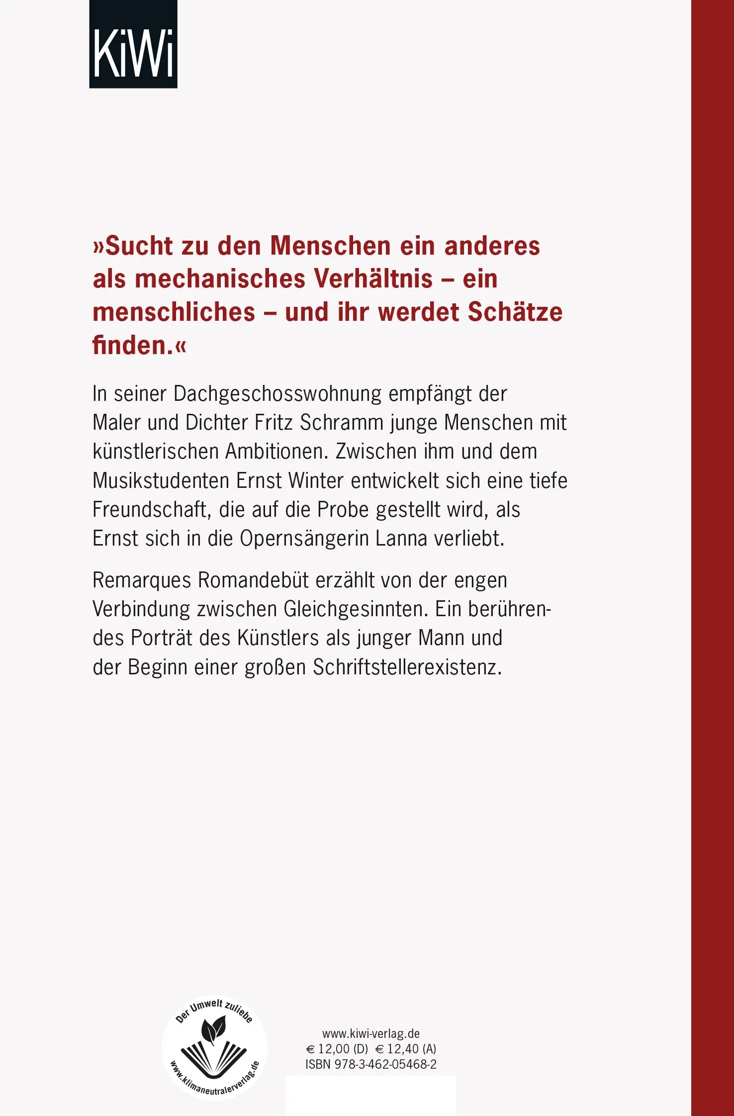 Buchrückseite von 'Die Traumbude' mit Klappentext - Taschenbuch