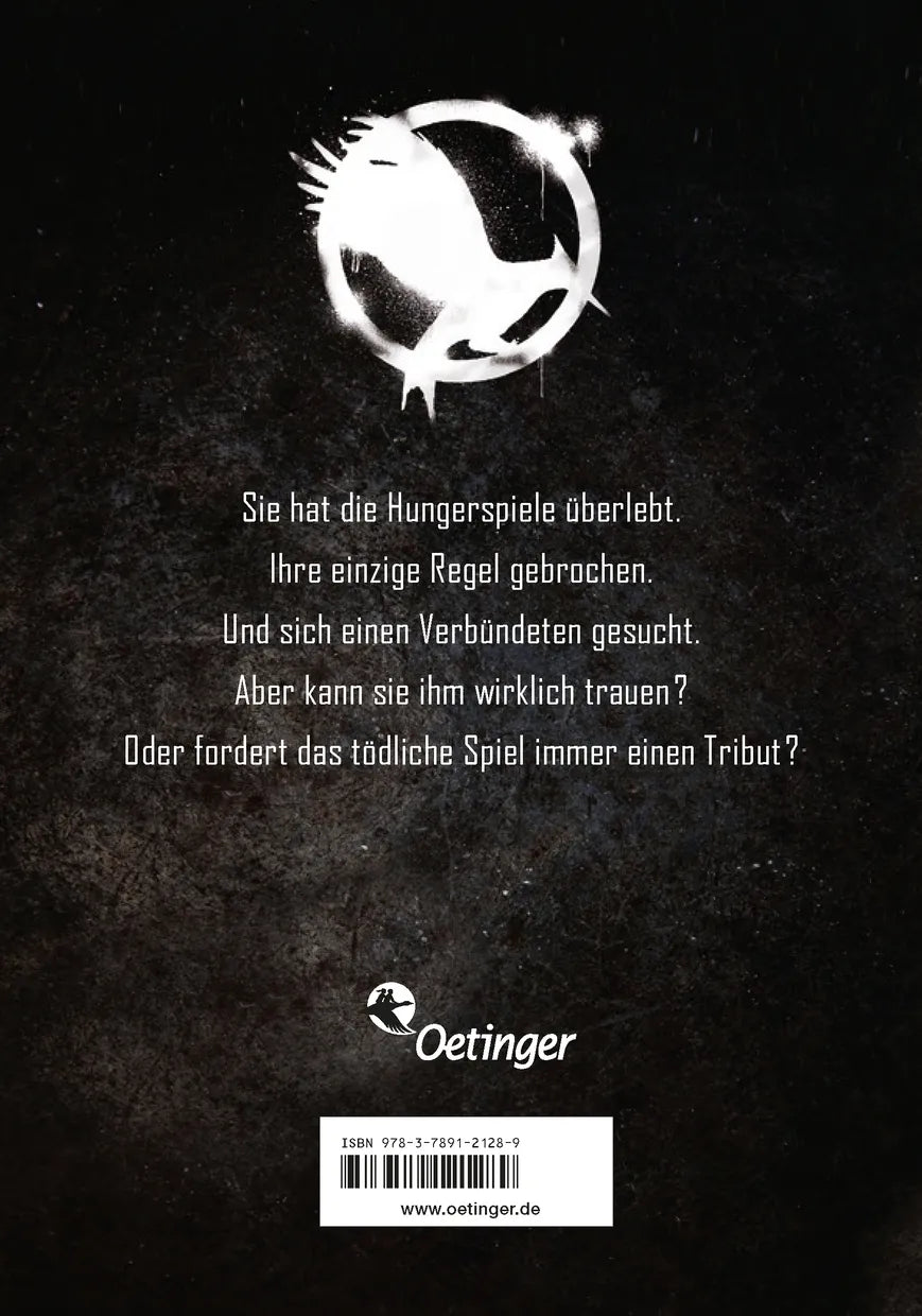 Buchrückseite von 'Die Tribute von Panem 2. Gefährliche Liebe' mit Klappentext - Gebundene Ausgabe