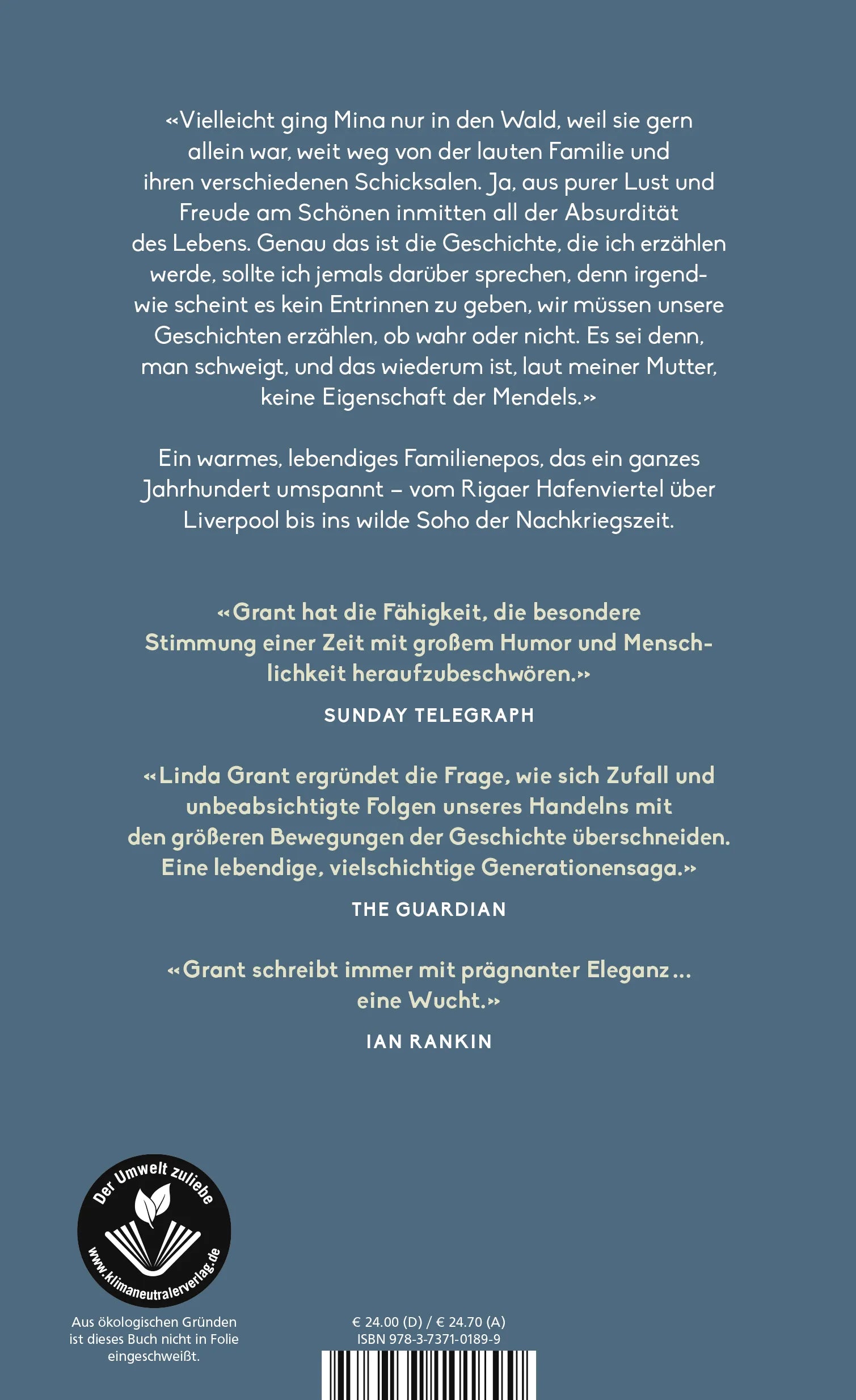 Buchrückseite von 'Die trotzige Schönheit der Welt' mit Klappentext - Gebundene Ausgabe