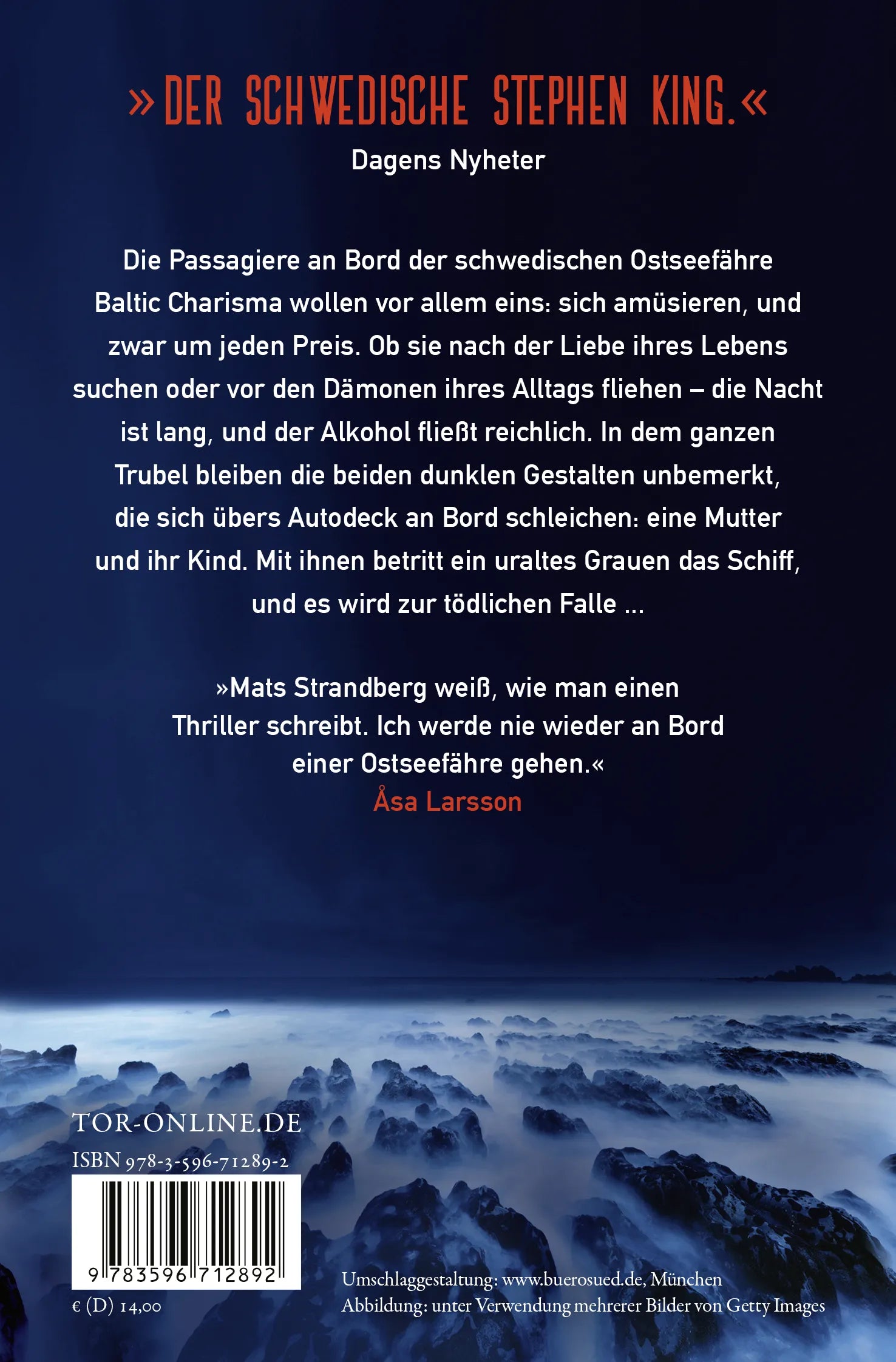 Buchrückseite von 'Die Überfahrt' mit Klappentext - Taschenbuch