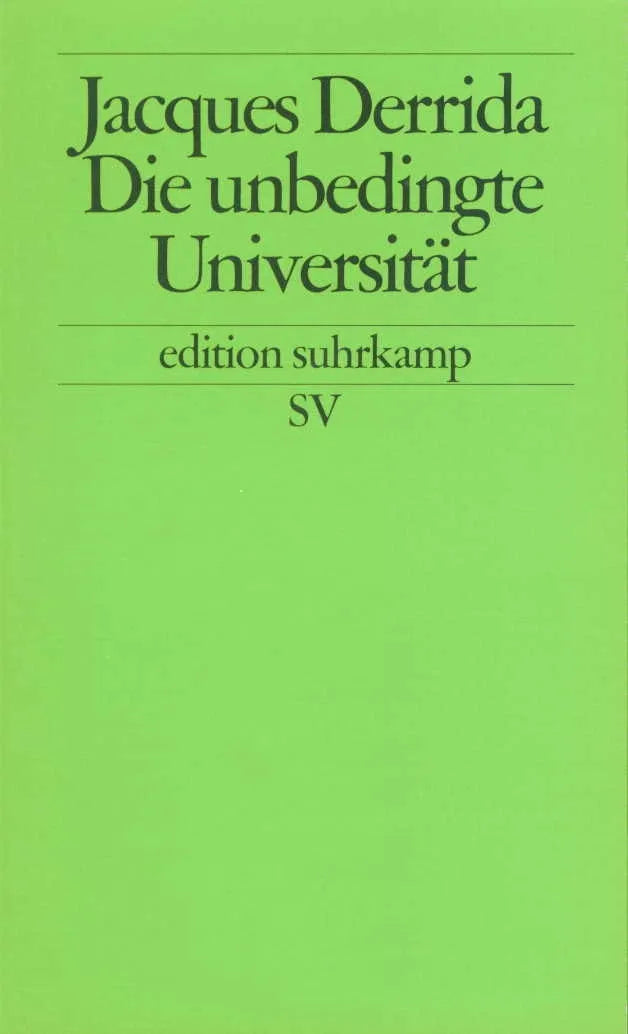 Buchcover von 'Die unbedingte Universität' - Taschenbuch von Jacques Derrida