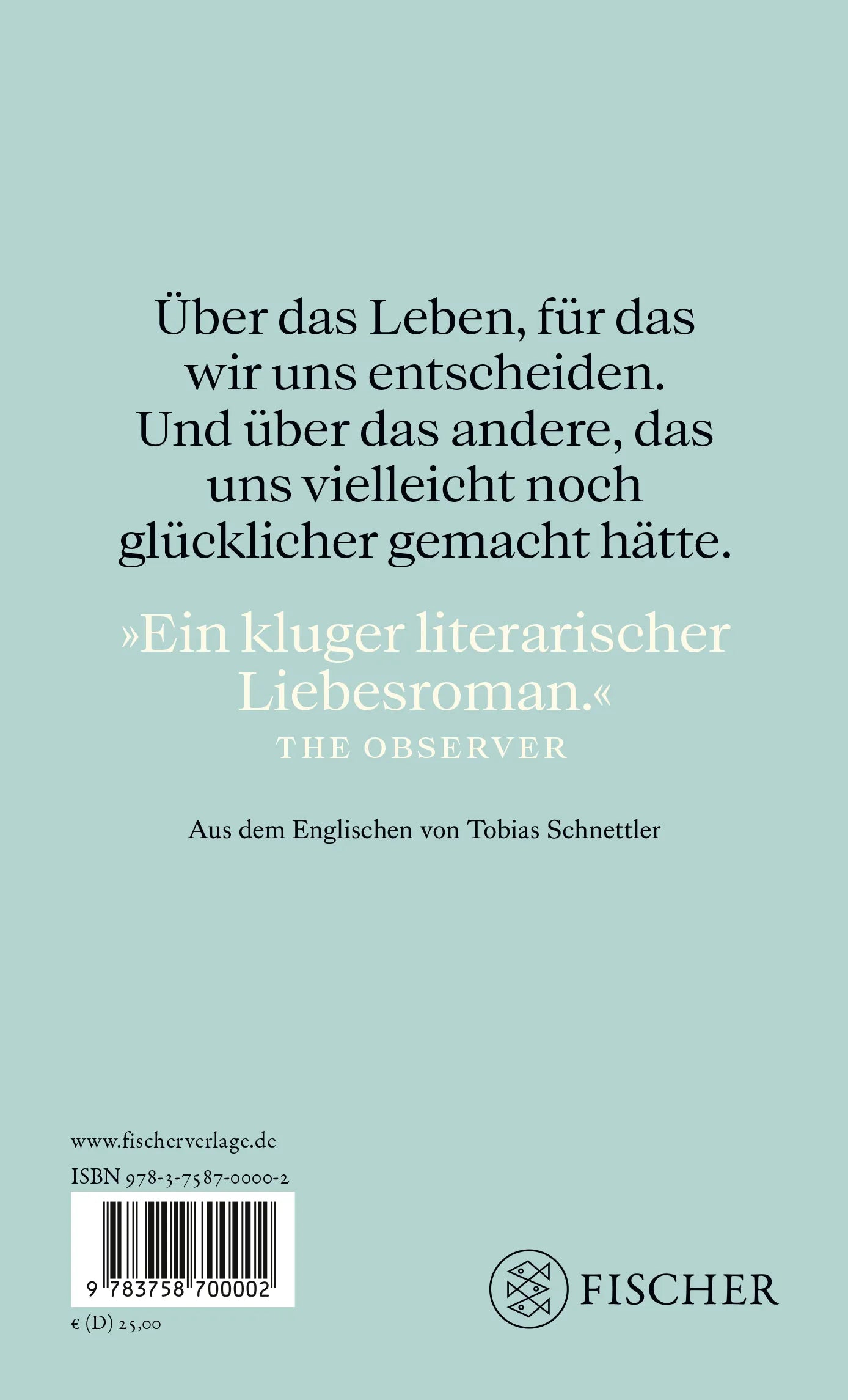 Buchrückseite von 'Die Unmöglichkeit von Liebe' mit Klappentext - Gebundene Ausgabe
