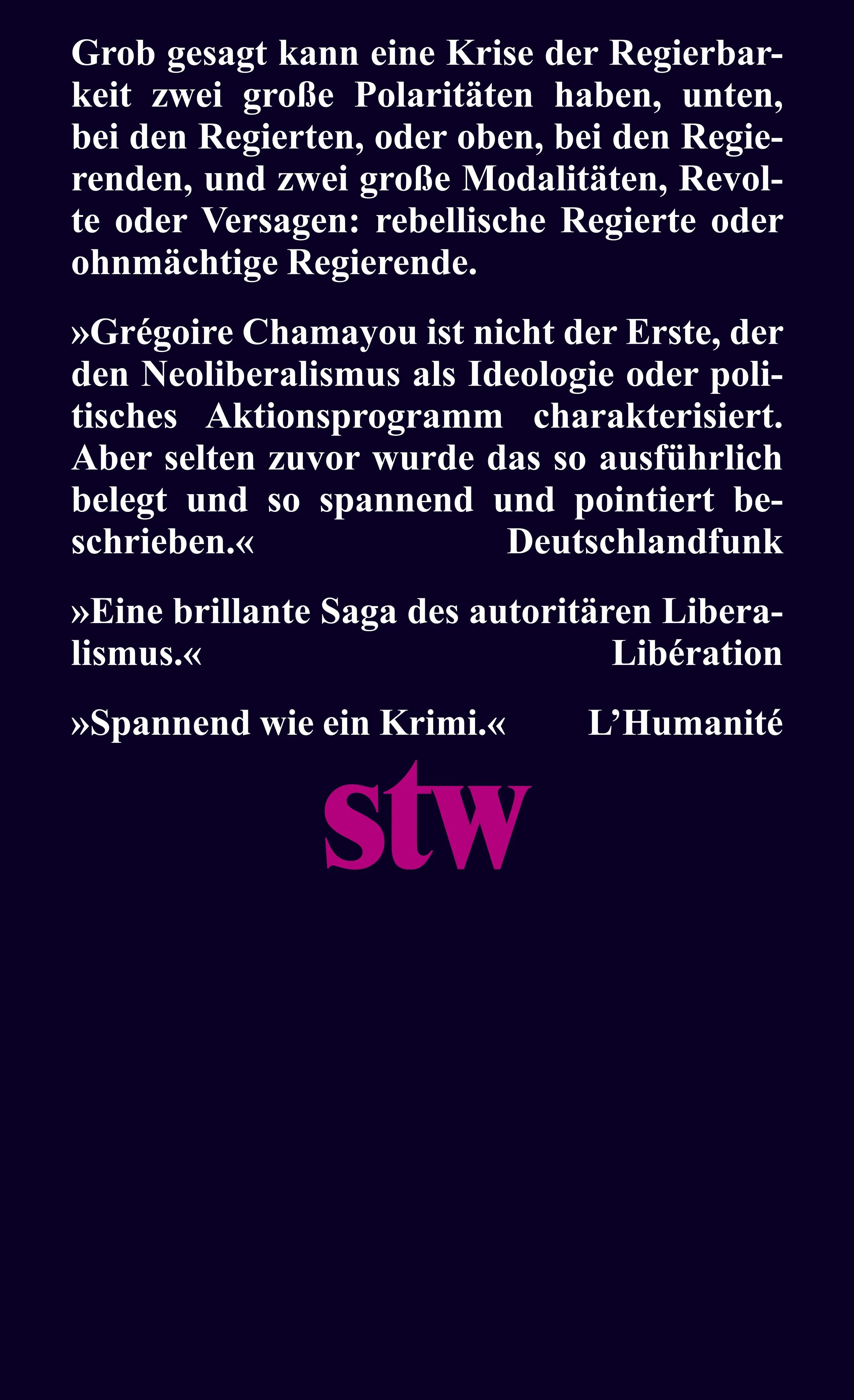 Buchrückseite von 'Die unregierbare Gesellschaft' mit Klappentext - Taschenbuch