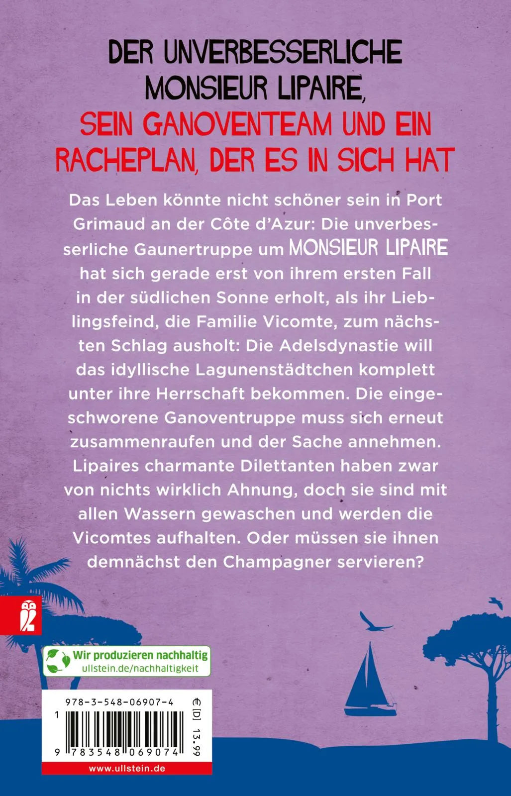 Buchrückseite von 'Die Unverbesserlichen – Die Revanche des Monsieur Lipaire' mit Klappentext - Taschenbuch