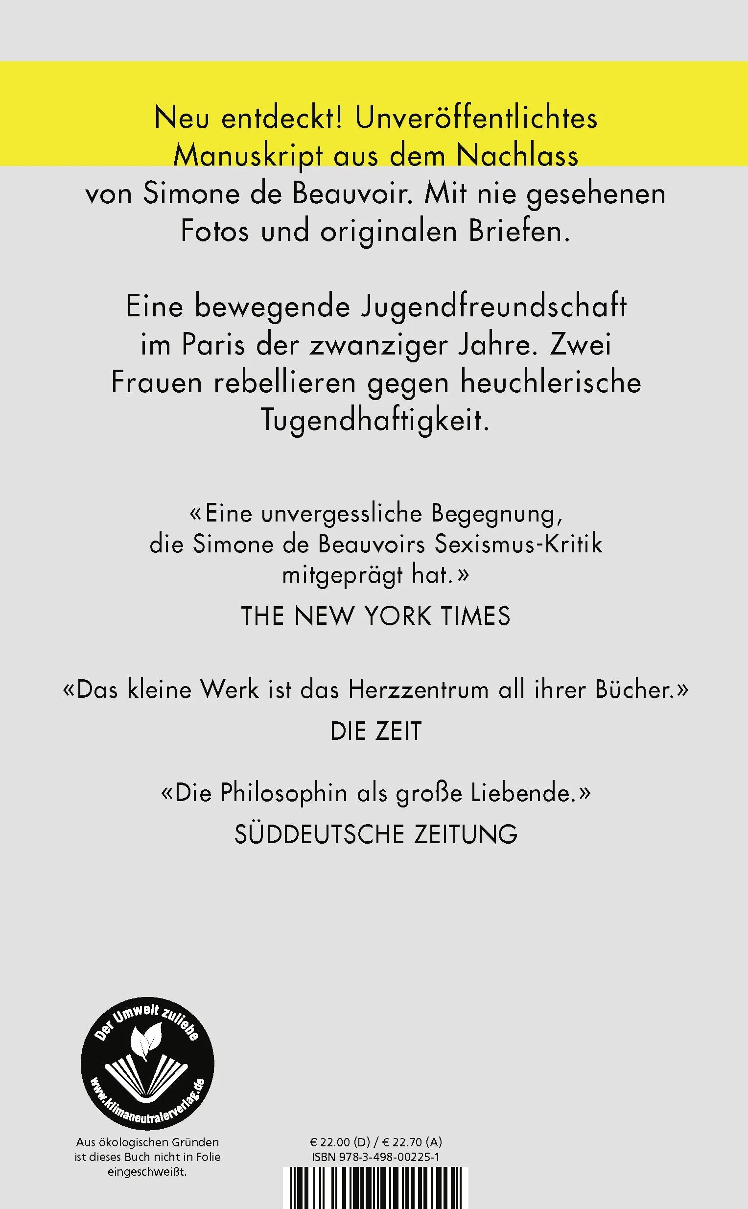 Buchrückseite von 'Die Unzertrennlichen' mit Klappentext - Gebundene Ausgabe