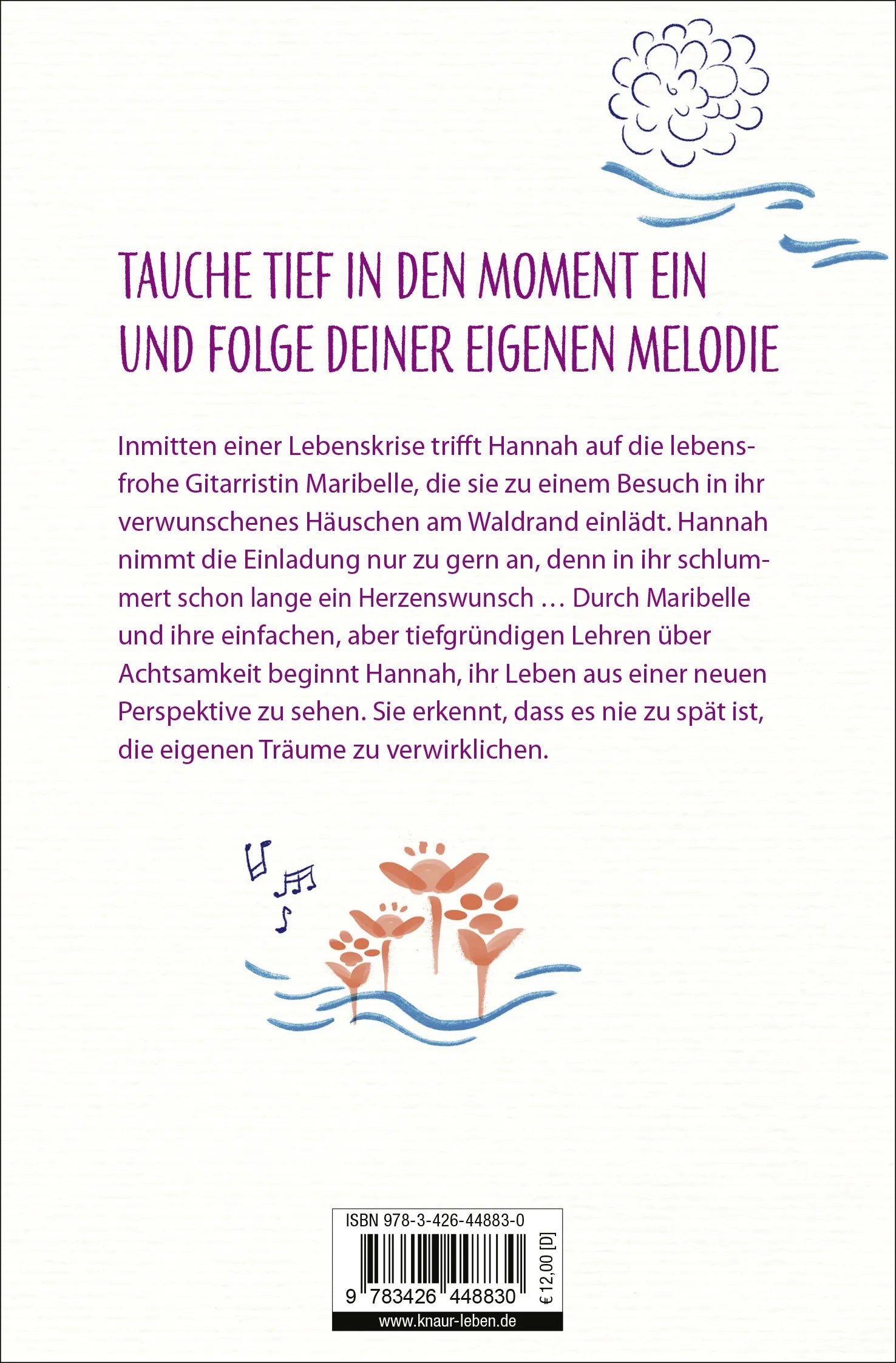 Buchrückseite von 'Die verwunschene Hütte und das Wunder der Achtsamkeit' mit Klappentext - Taschenbuch