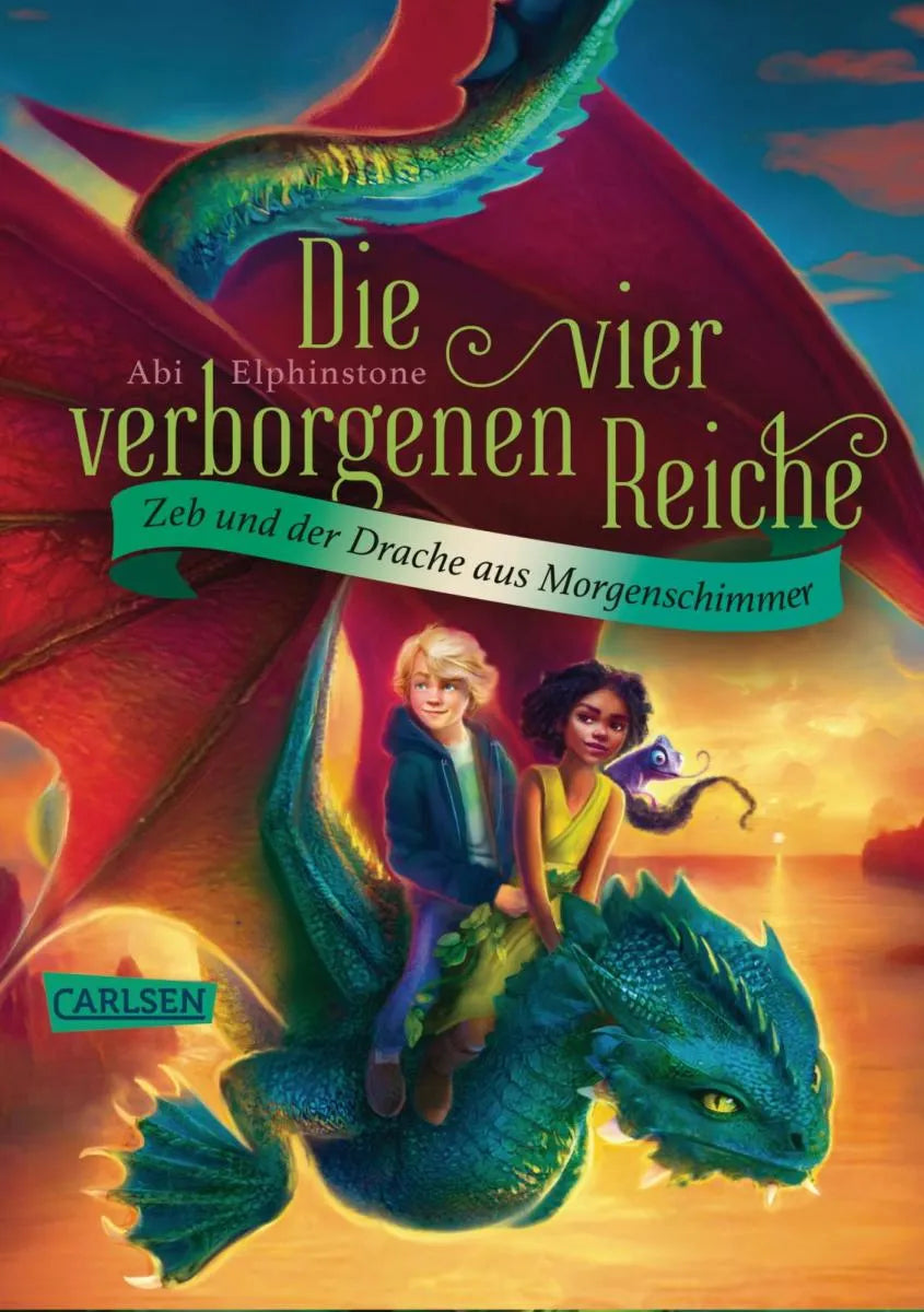 Cover: Die vier verborgenen Reiche 3: Zeb und der Drache aus Morgenschimmer (E-Book) von Abi Elphinstone