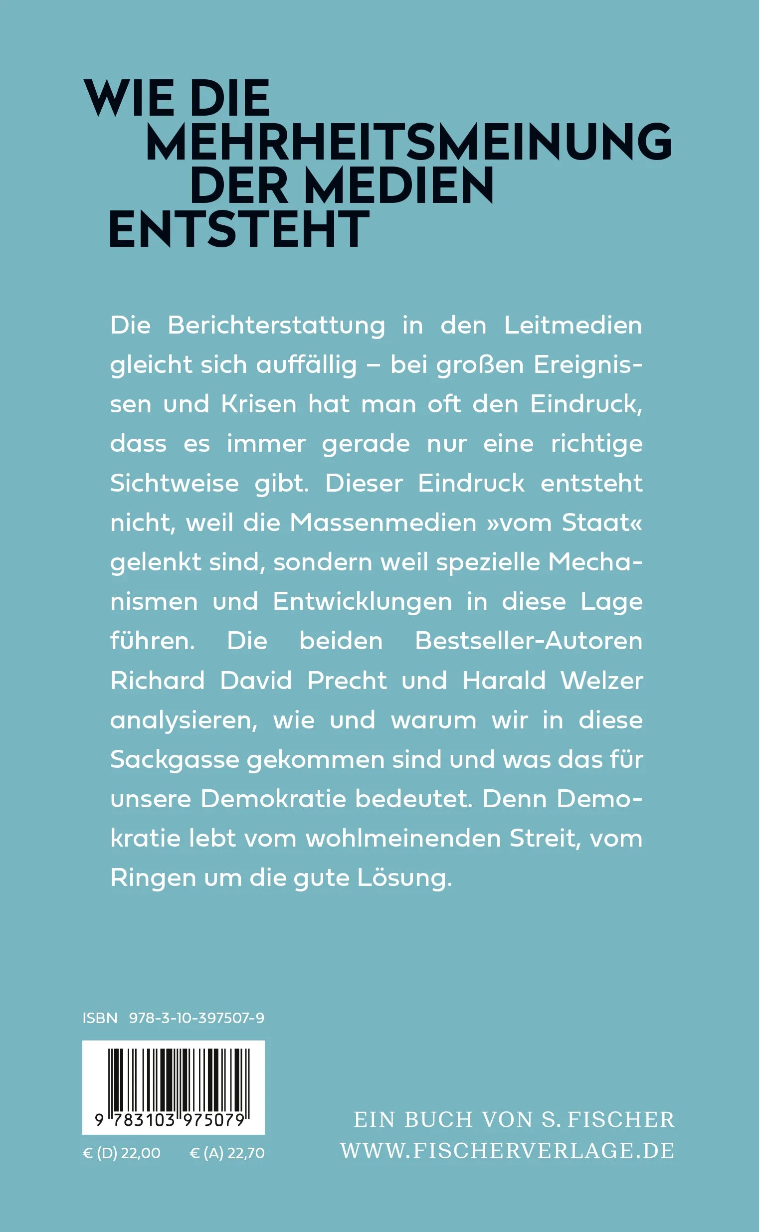 Buchrückseite von 'Die vierte Gewalt – Wie Mehrheitsmeinung gemacht wird, auch wenn sie keine ist' mit Klappentext - Gebundene Ausgabe