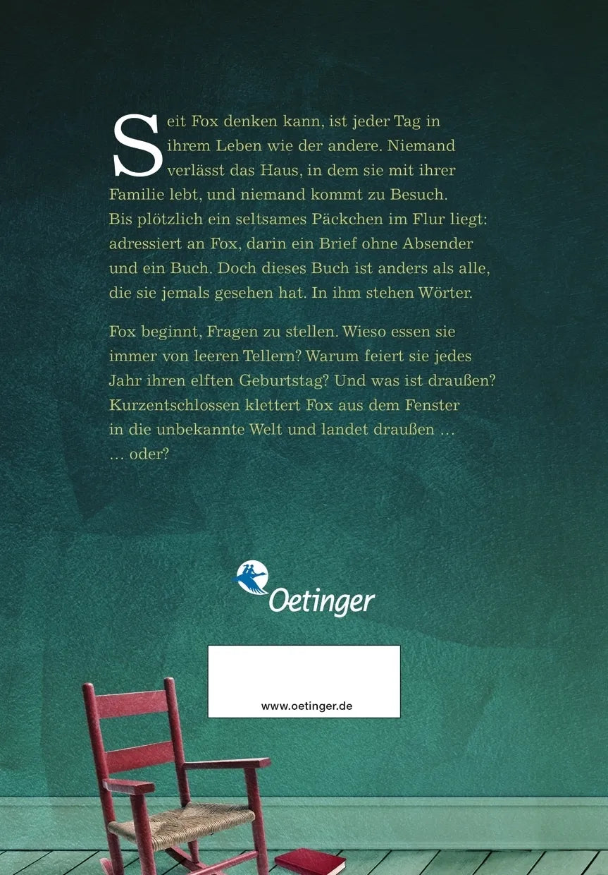 Buchrückseite von 'Die vierte Wand' mit Klappentext - Gebundene Ausgabe