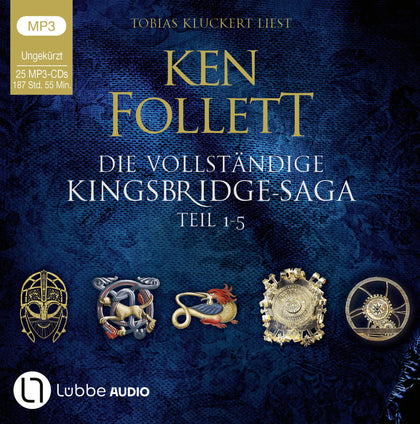 Buchcover von 'Die vollständige Kingsbridge-Saga' - Hörbuch (CD) von Ken Follett