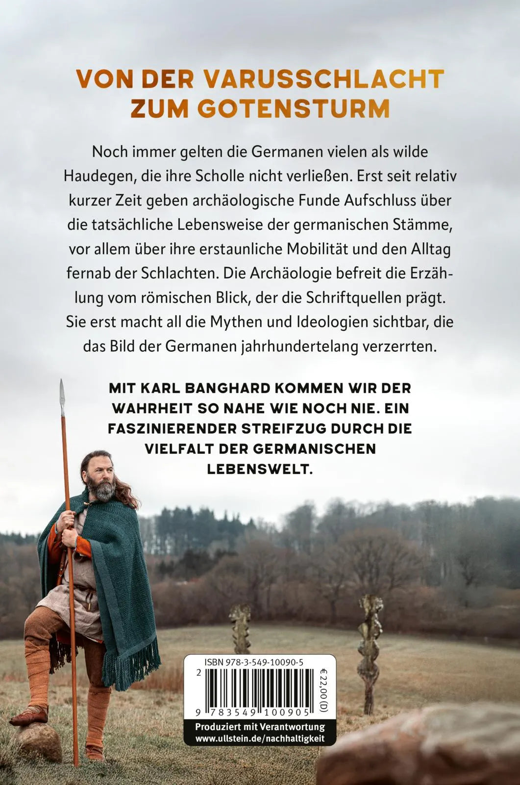 Buchrückseite von 'Die wahre Geschichte der Germanen' mit Klappentext - Paperback