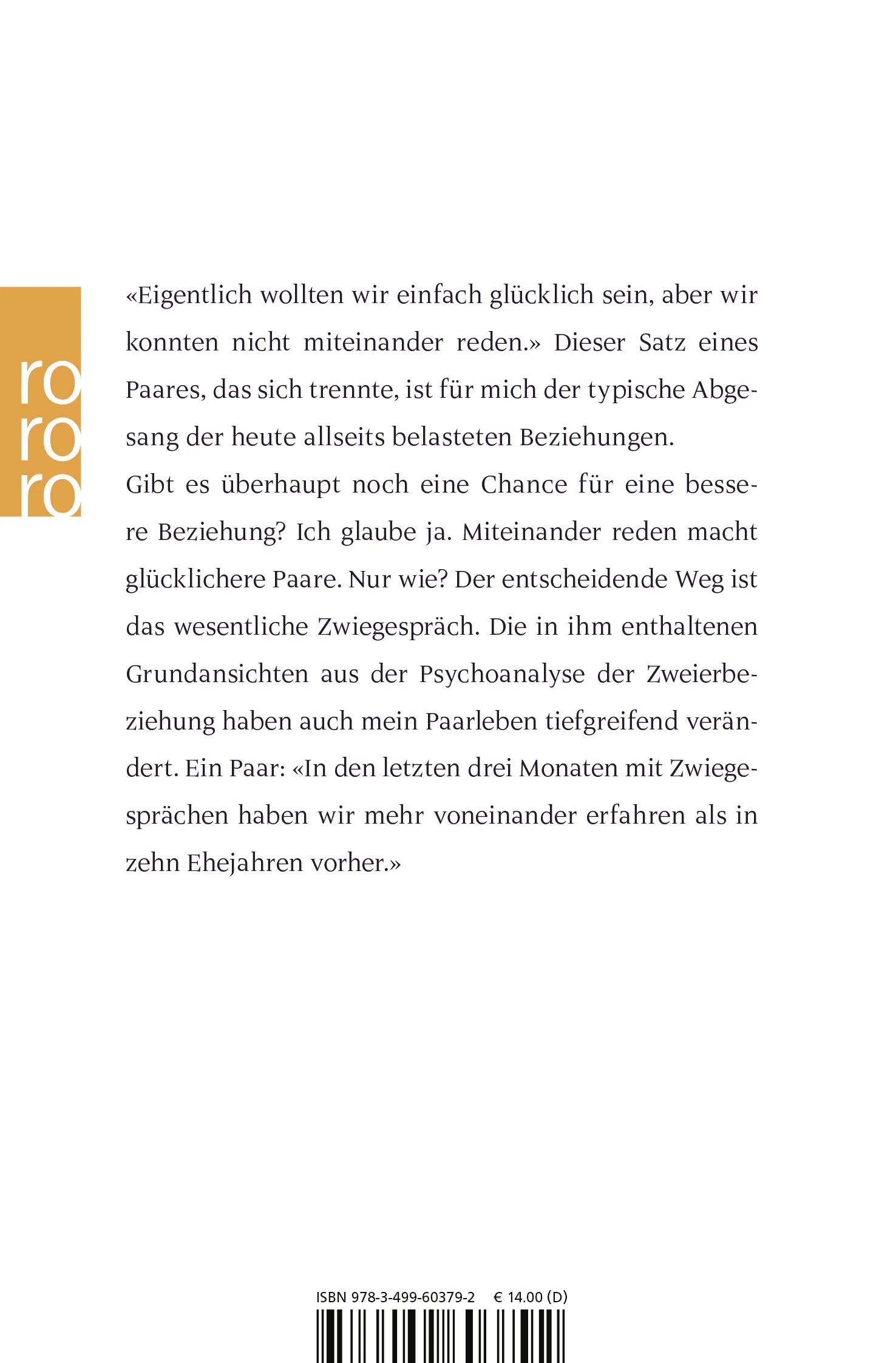 Buchrückseite von 'Die Wahrheit beginnt zu zweit' mit Klappentext - Taschenbuch
